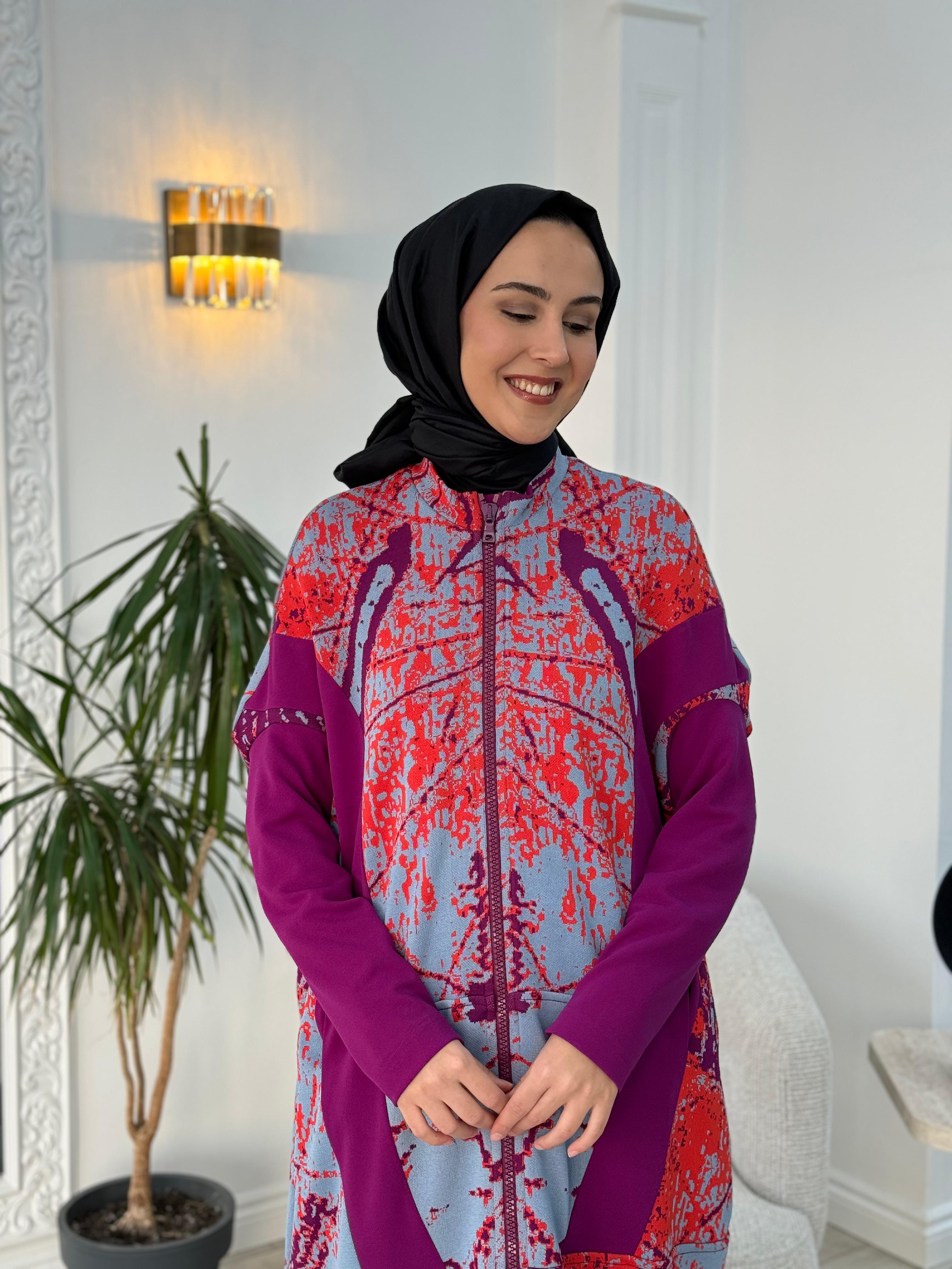 Misswhence Triko Kürk Detaylı Kap Mor 36406