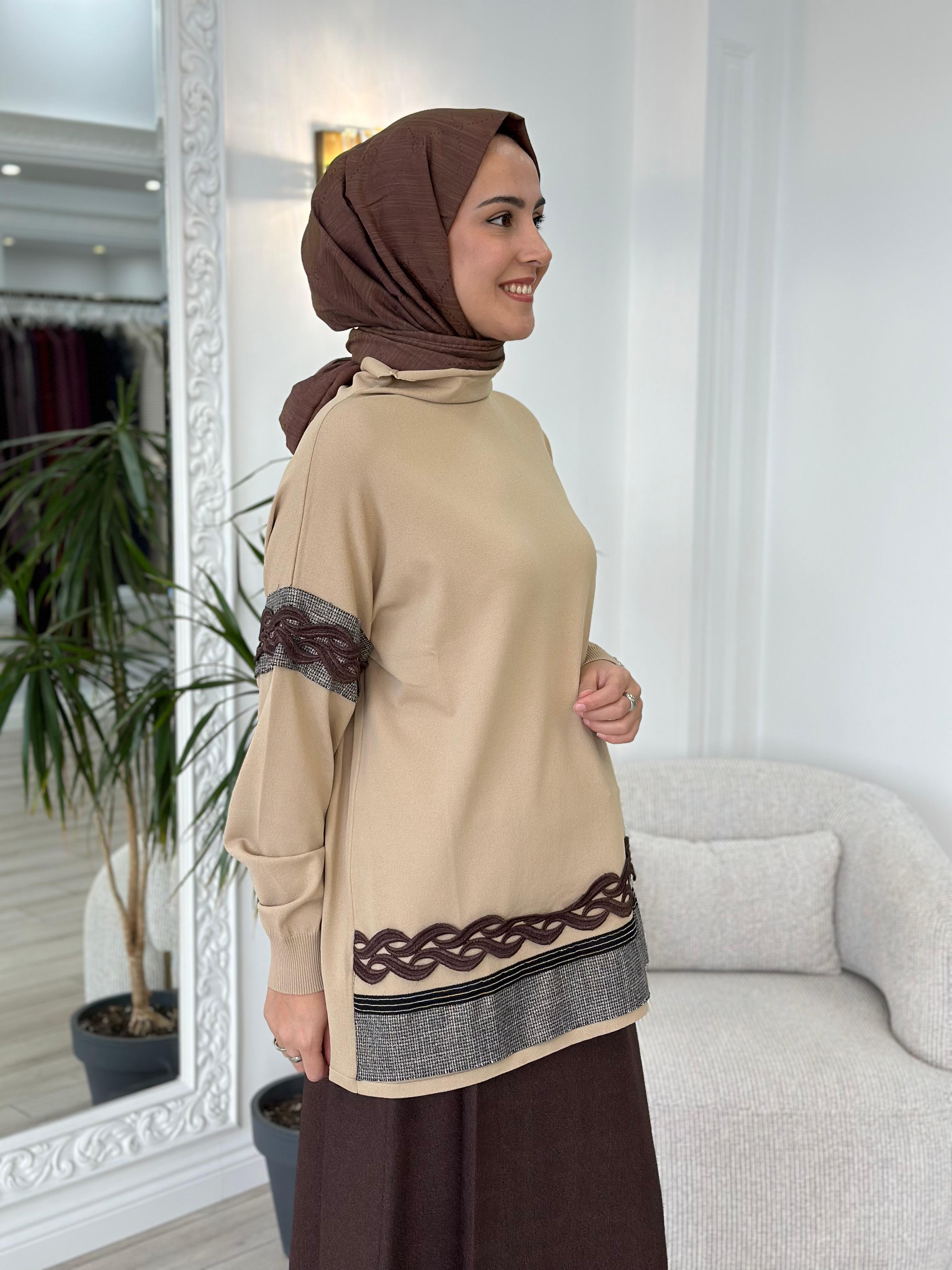 Misswhence Triko Tunik Camel MİSS-226