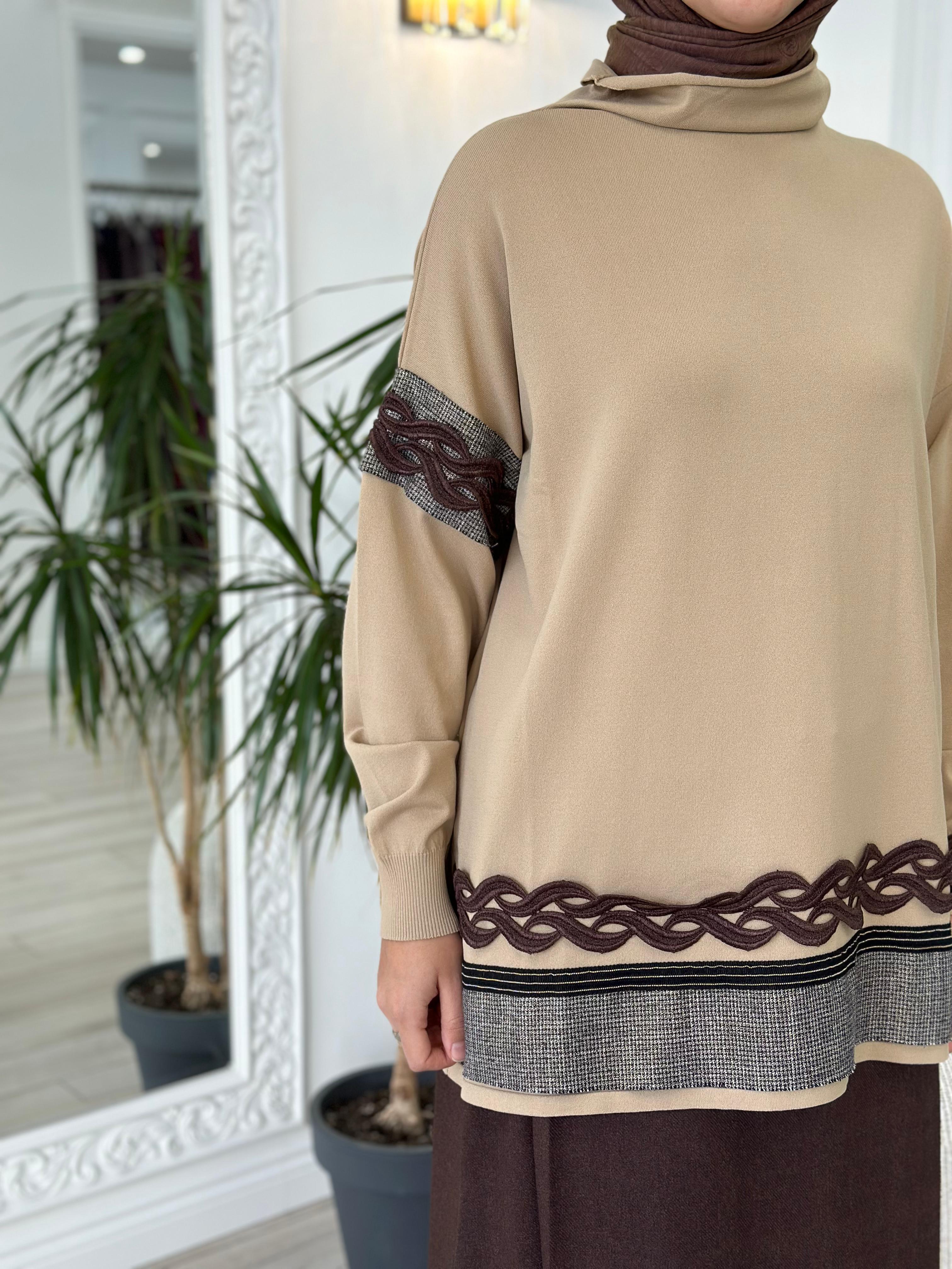 Misswhence Triko Tunik Camel MİSS-226