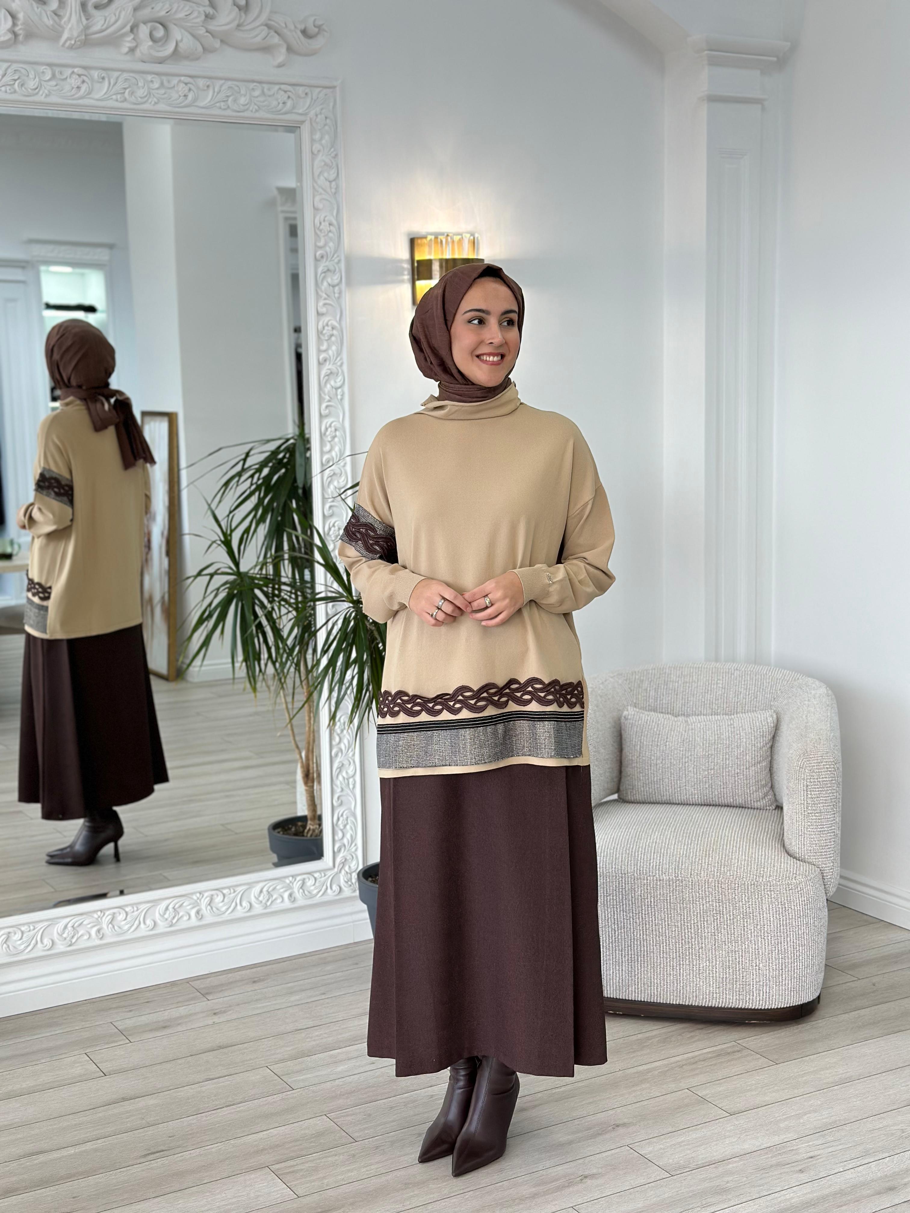 Misswhence Triko Tunik Camel MİSS-226