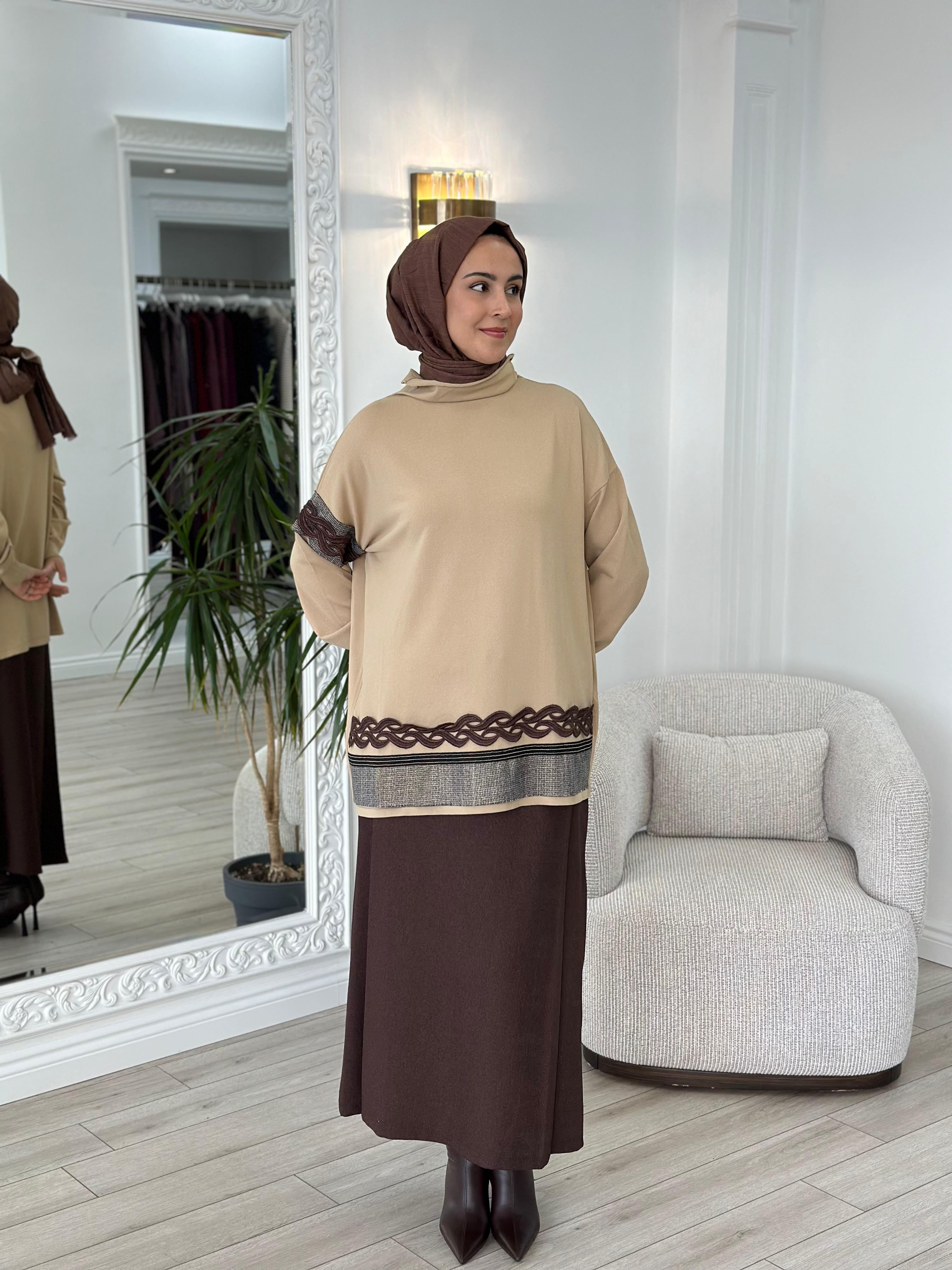 Misswhence Triko Tunik Camel MİSS-226