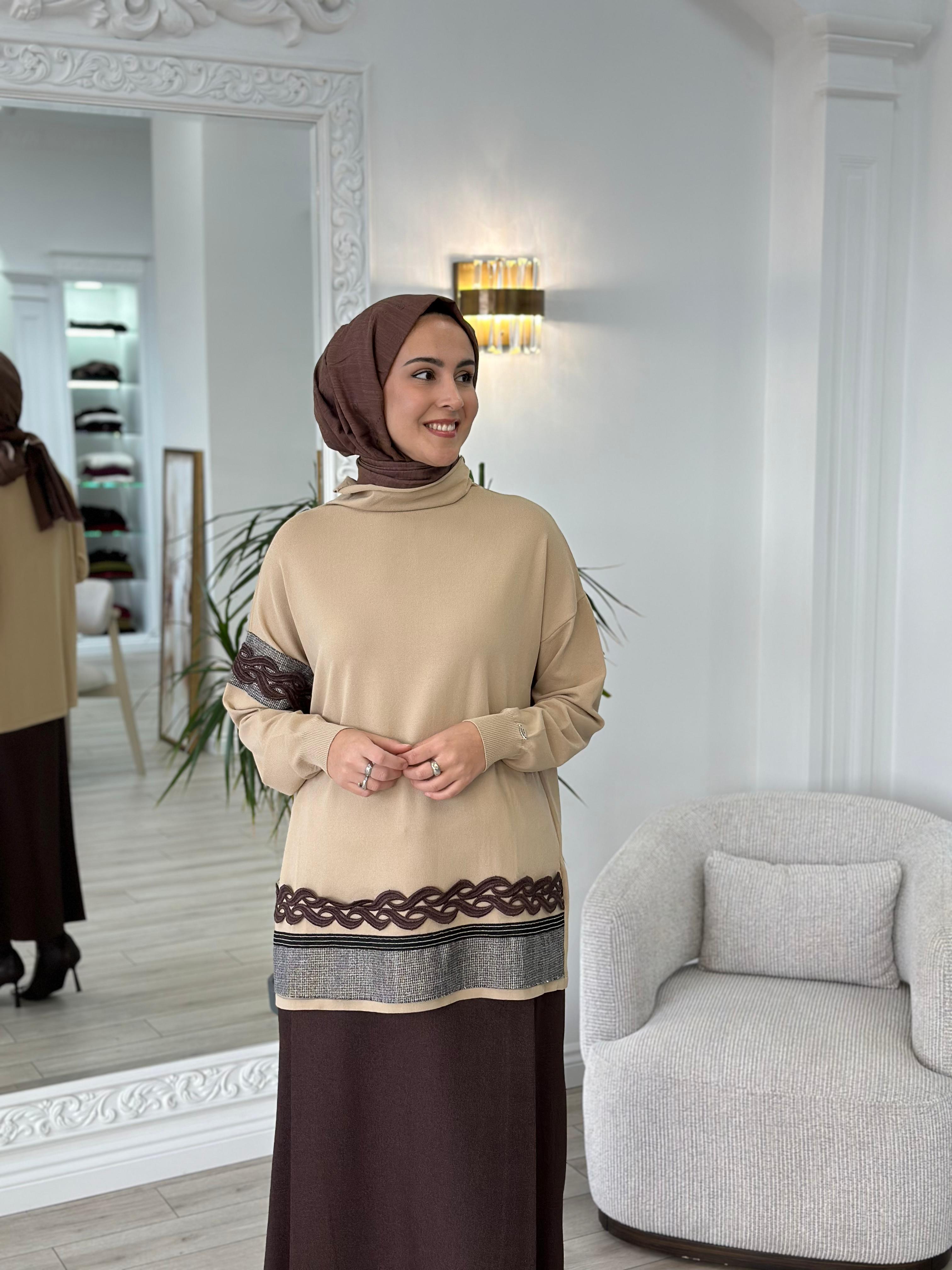 Misswhence Triko Tunik Camel MİSS-226