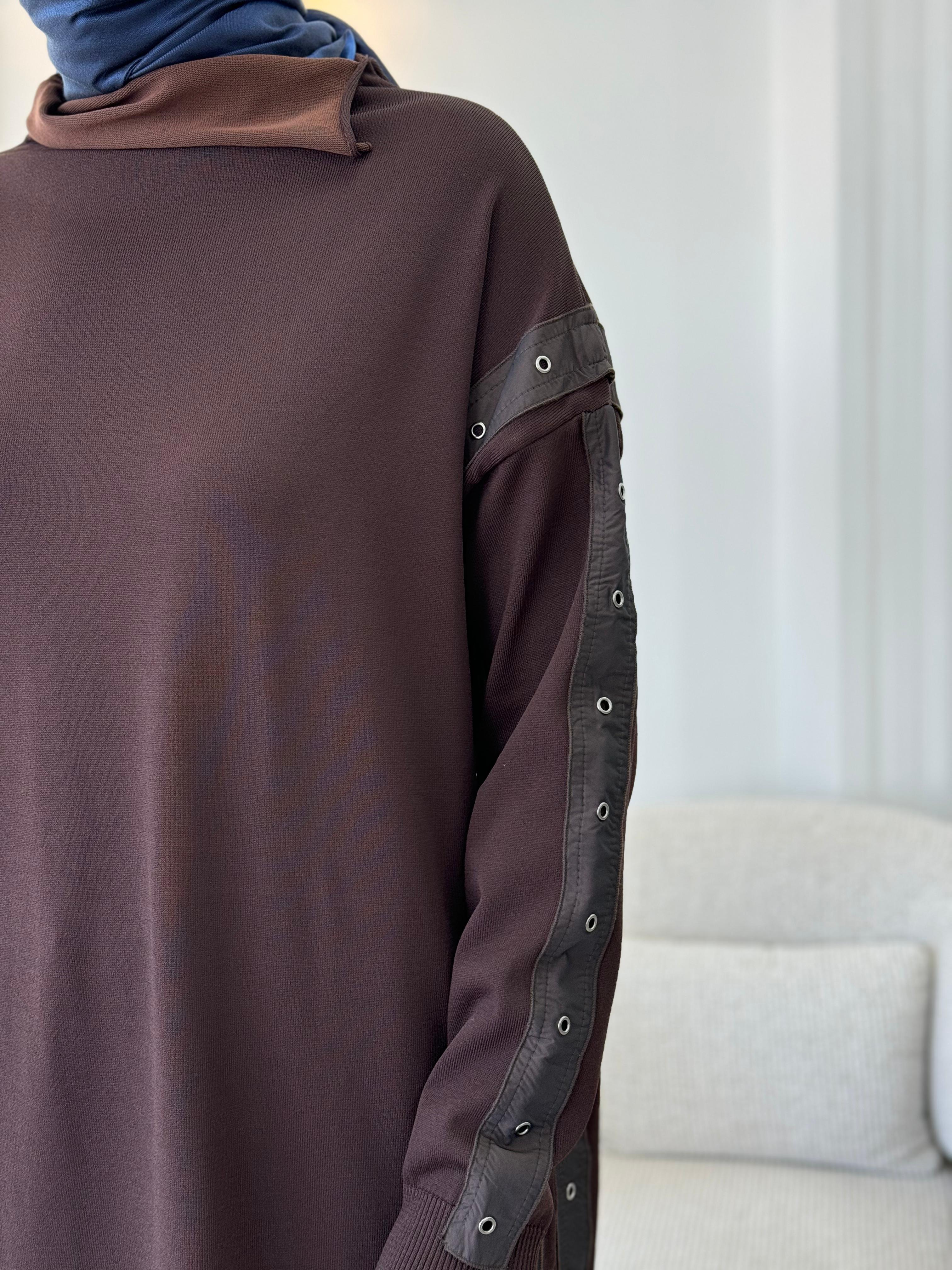 Misswhence Triko Tunik Kahverengi 34021