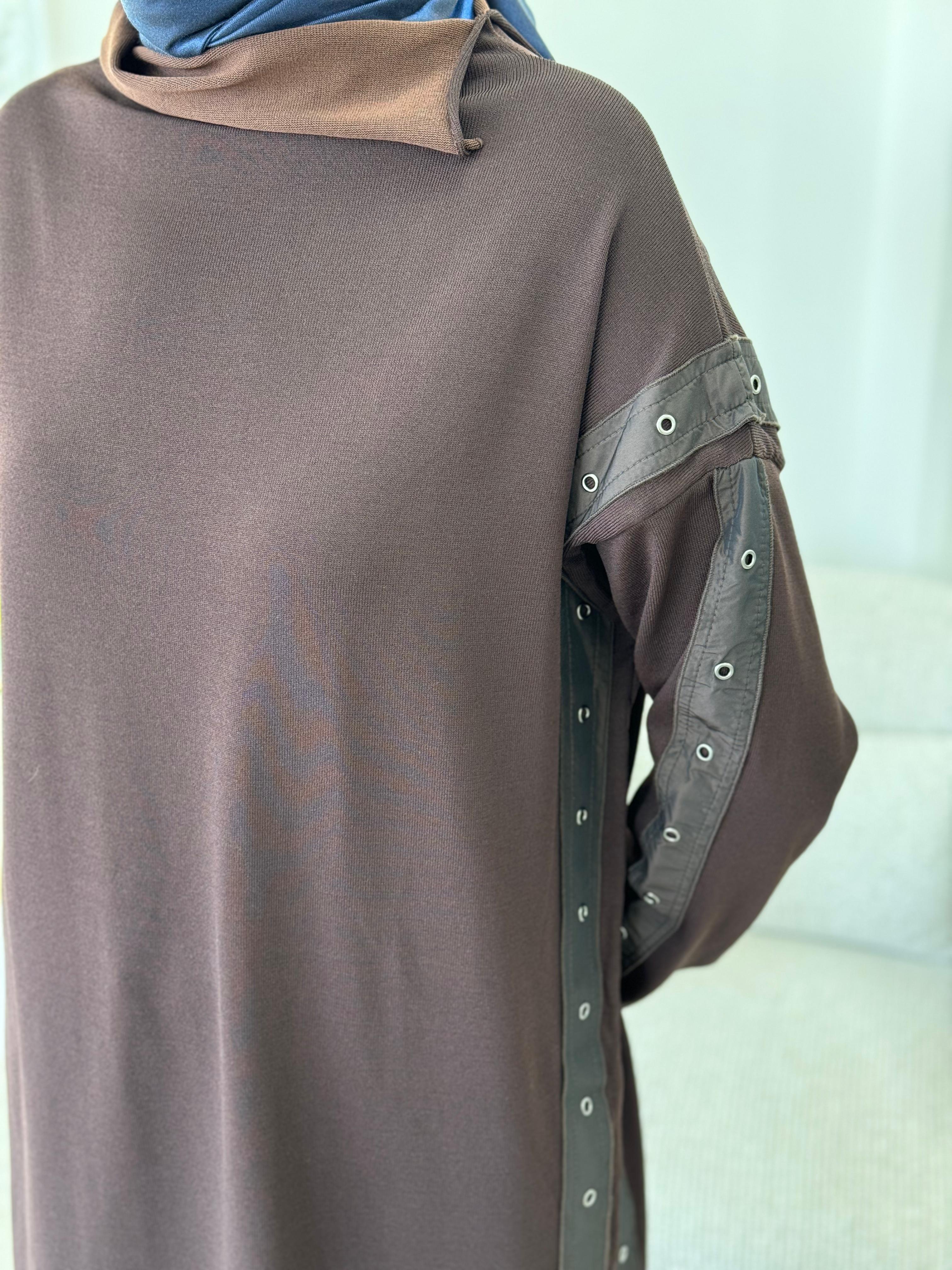 Misswhence Triko Tunik Kahverengi 34021