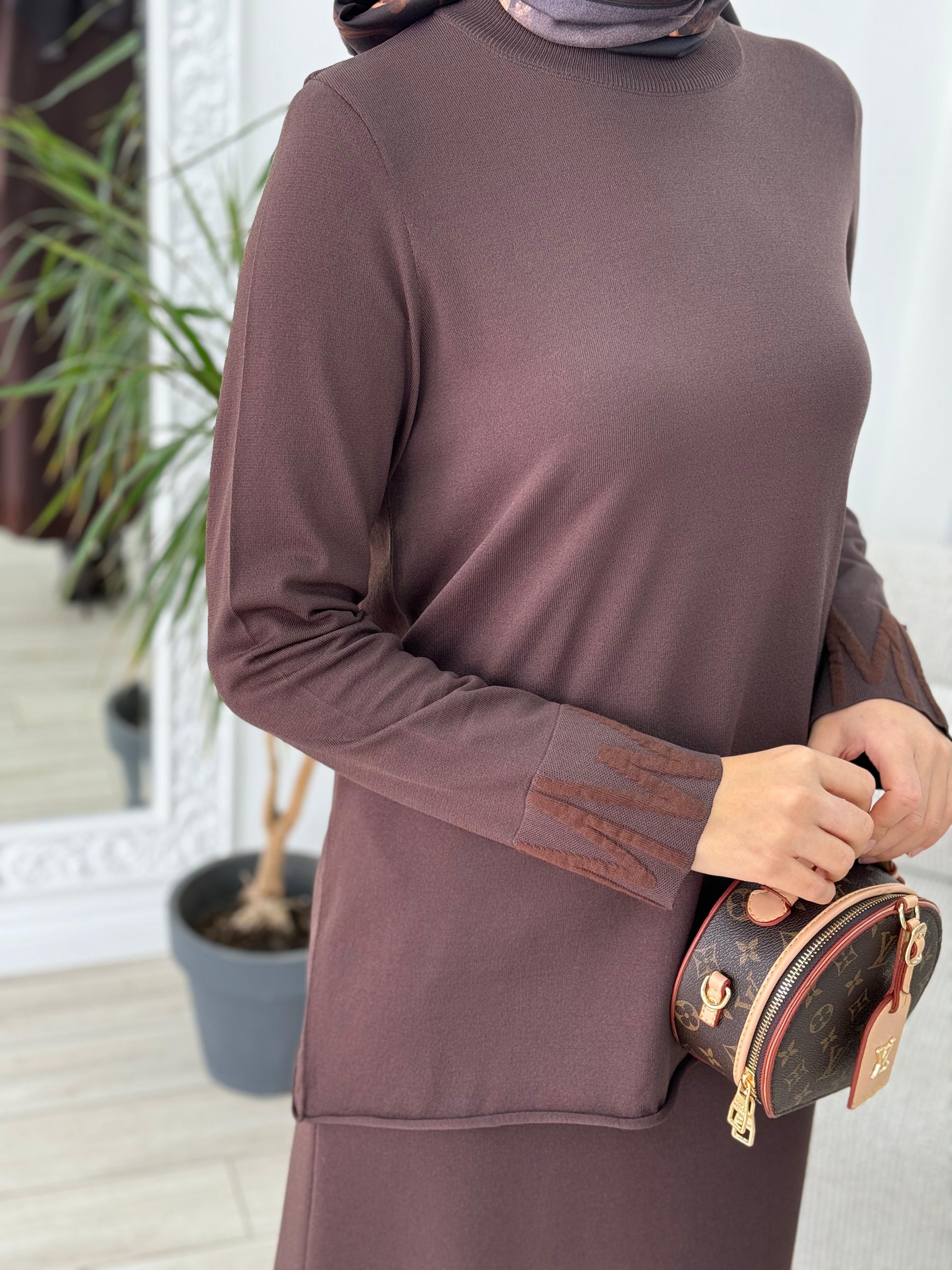 Misswhence Triko Tunik Kahverengi miss 240