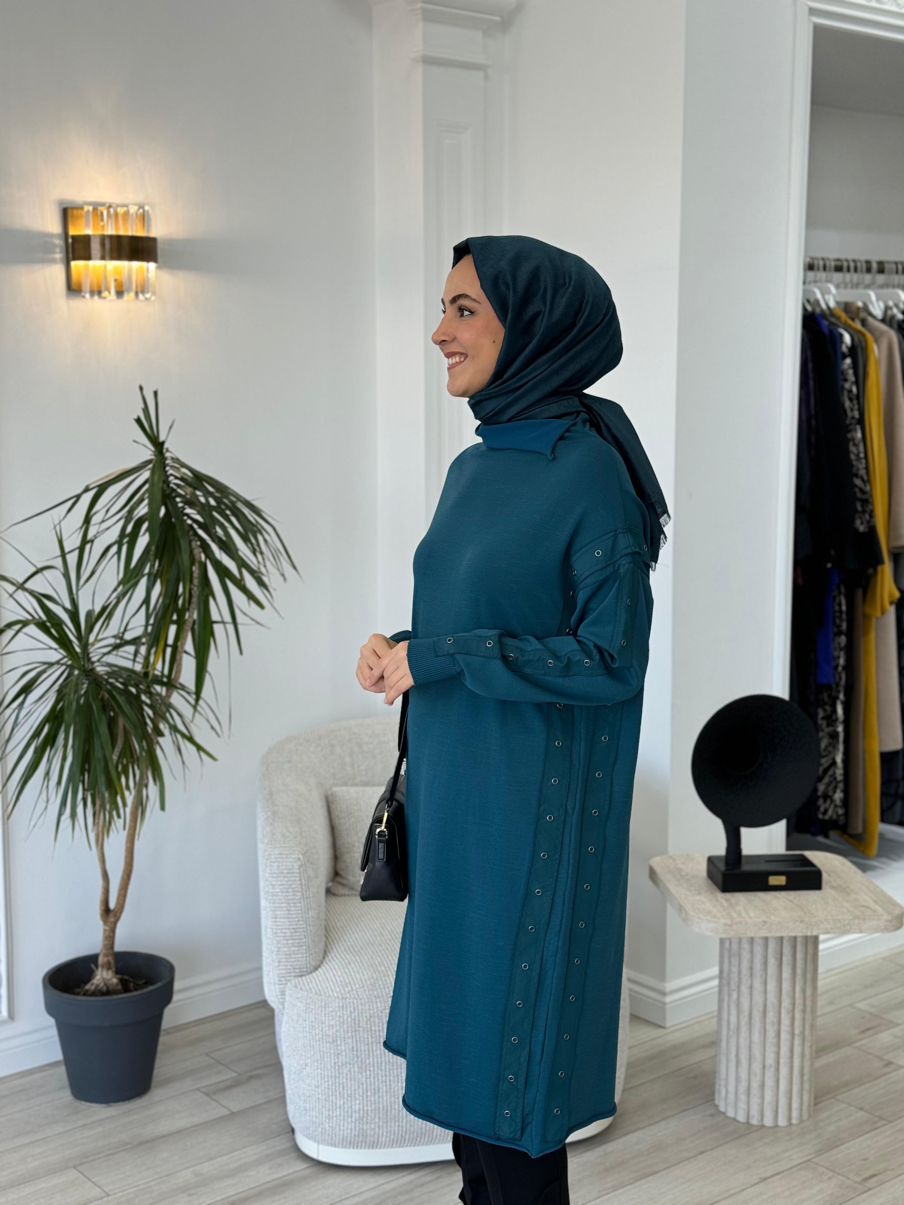 Misswhence Triko Tunik Petrol Yeşili 34021