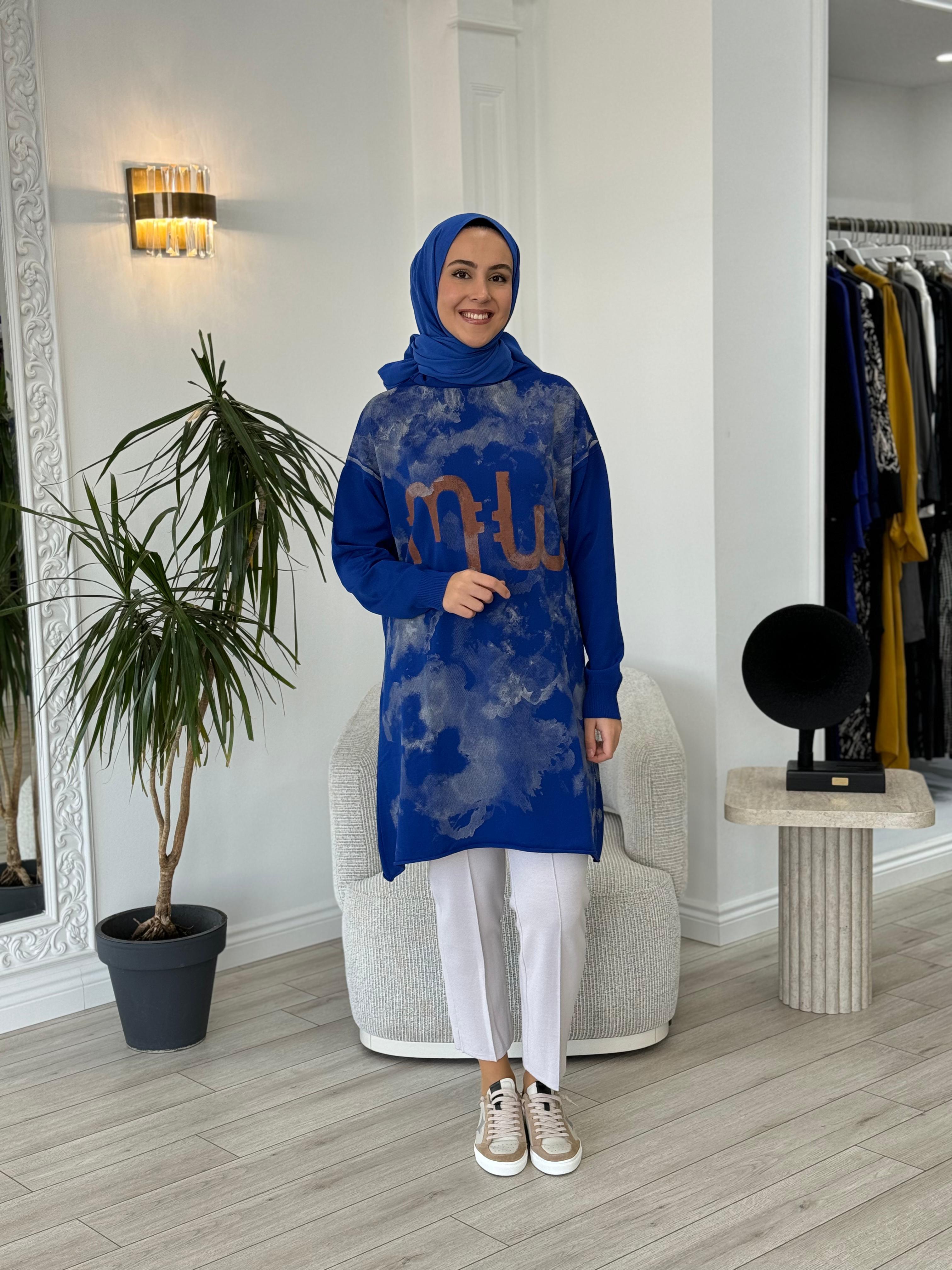 Misswhence Triko Tunik Saks 36021