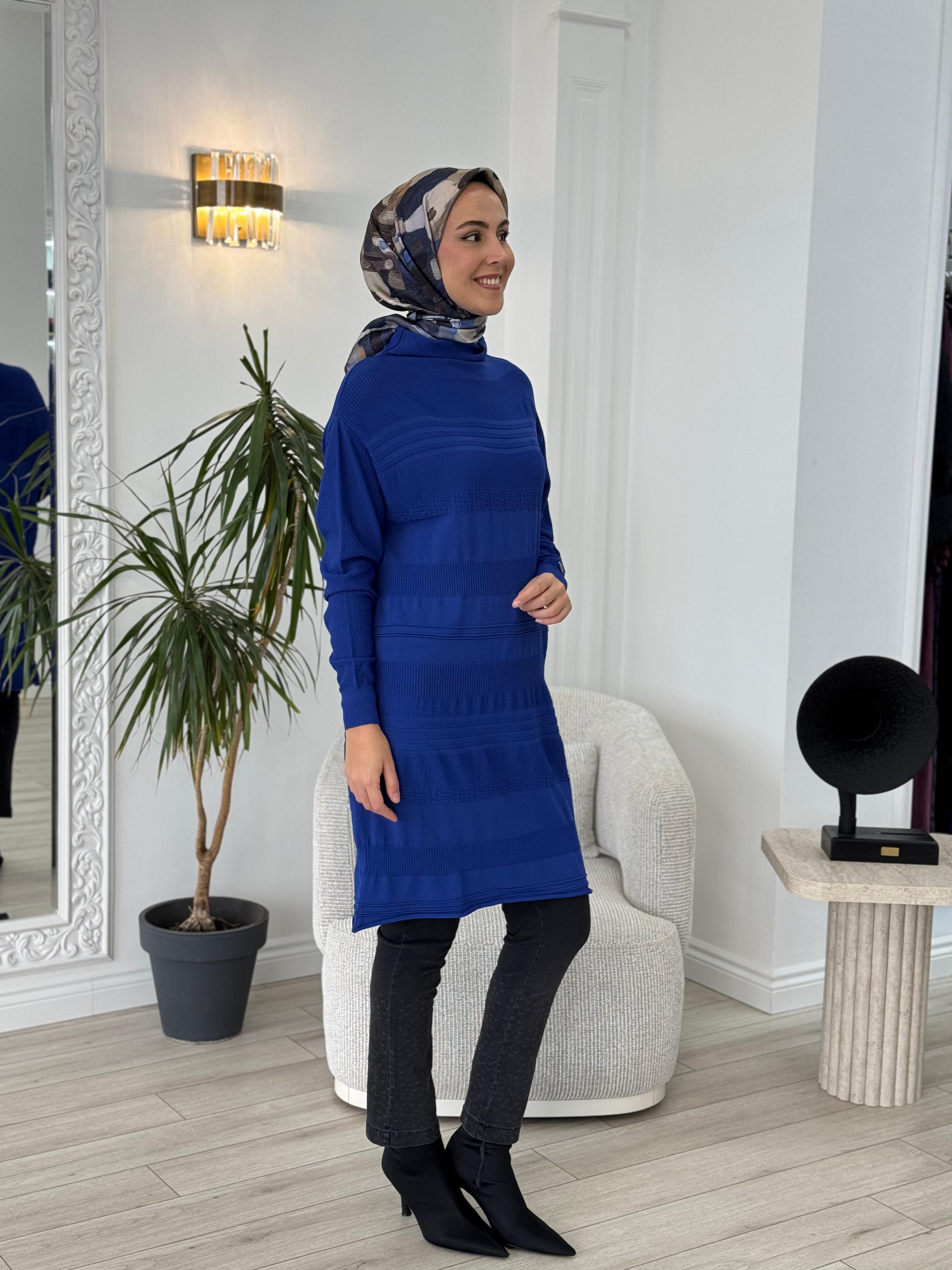 Misswhence Triko Tunik Saks MİSS-222