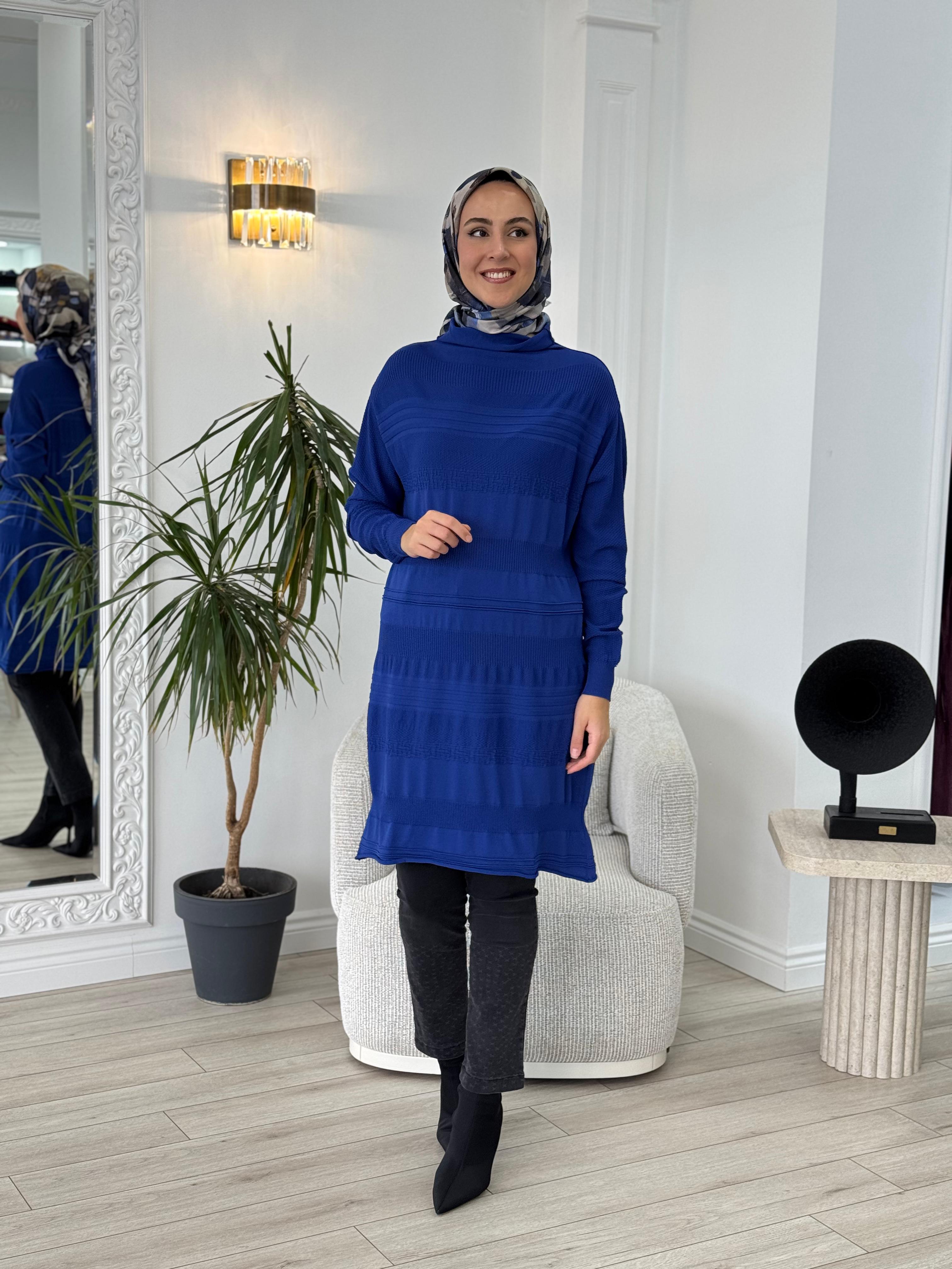 Misswhence Triko Tunik Saks MİSS-222