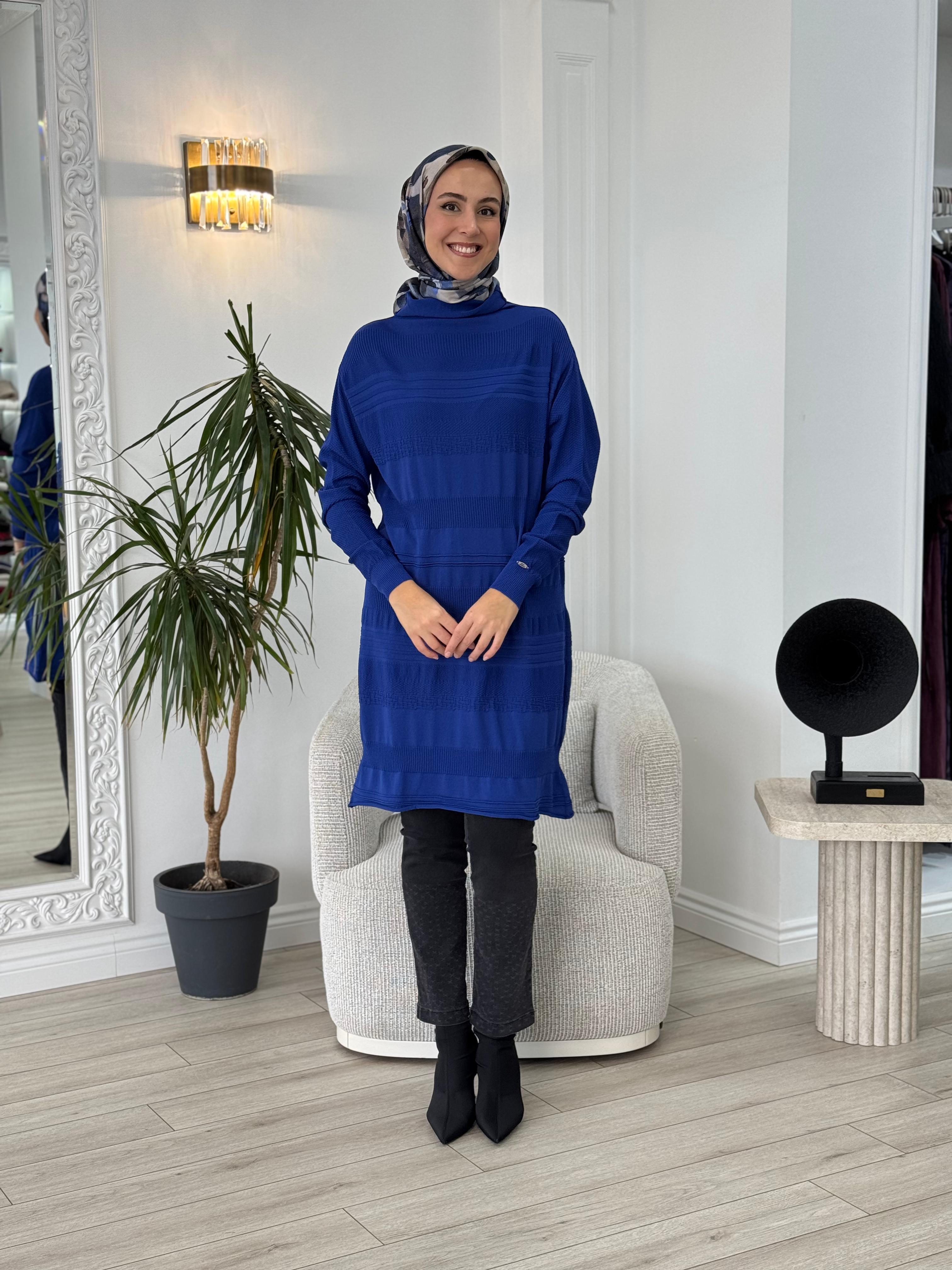 Misswhence Triko Tunik Saks MİSS-222