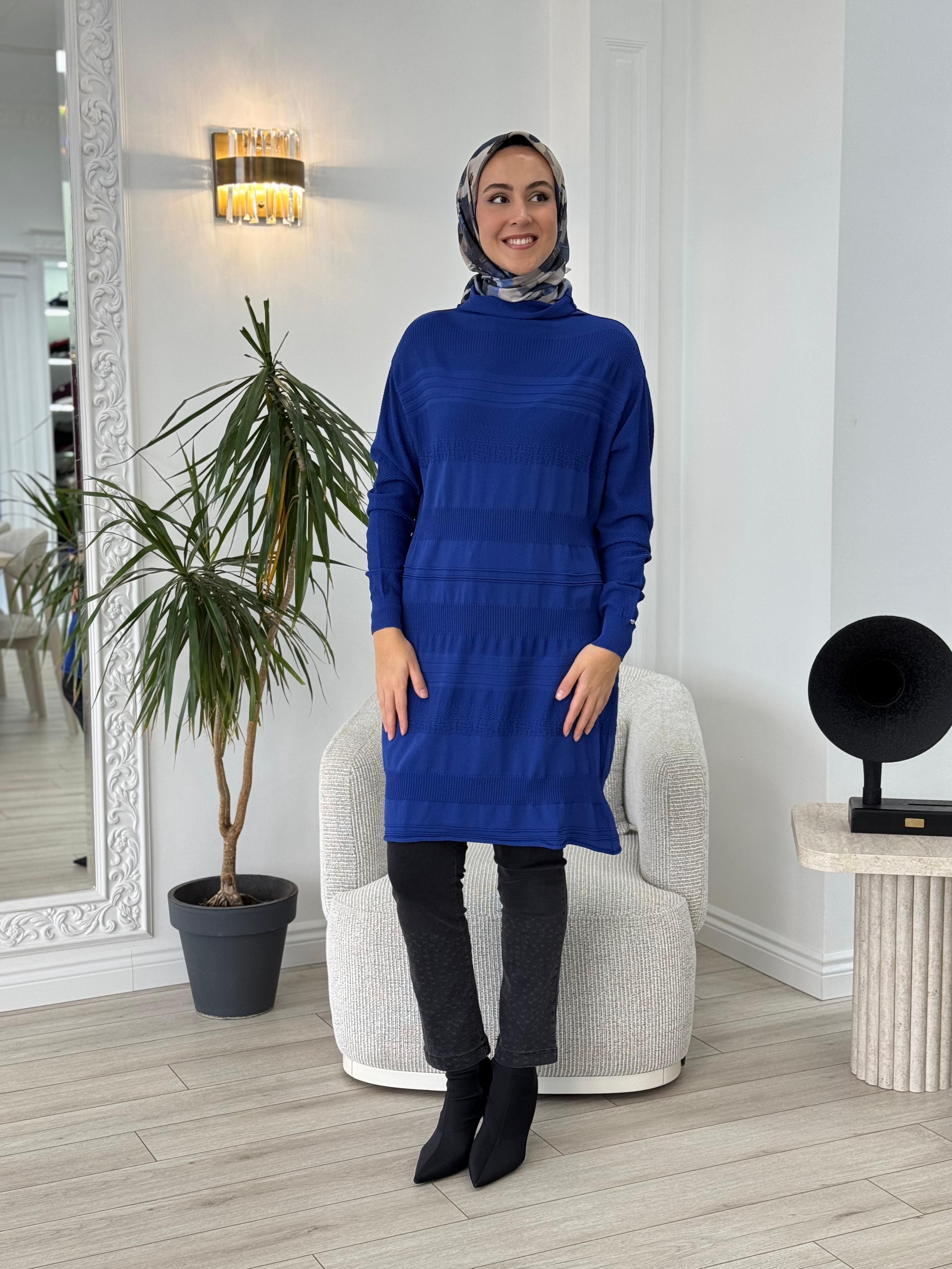 Misswhence Triko Tunik Saks MİSS-222