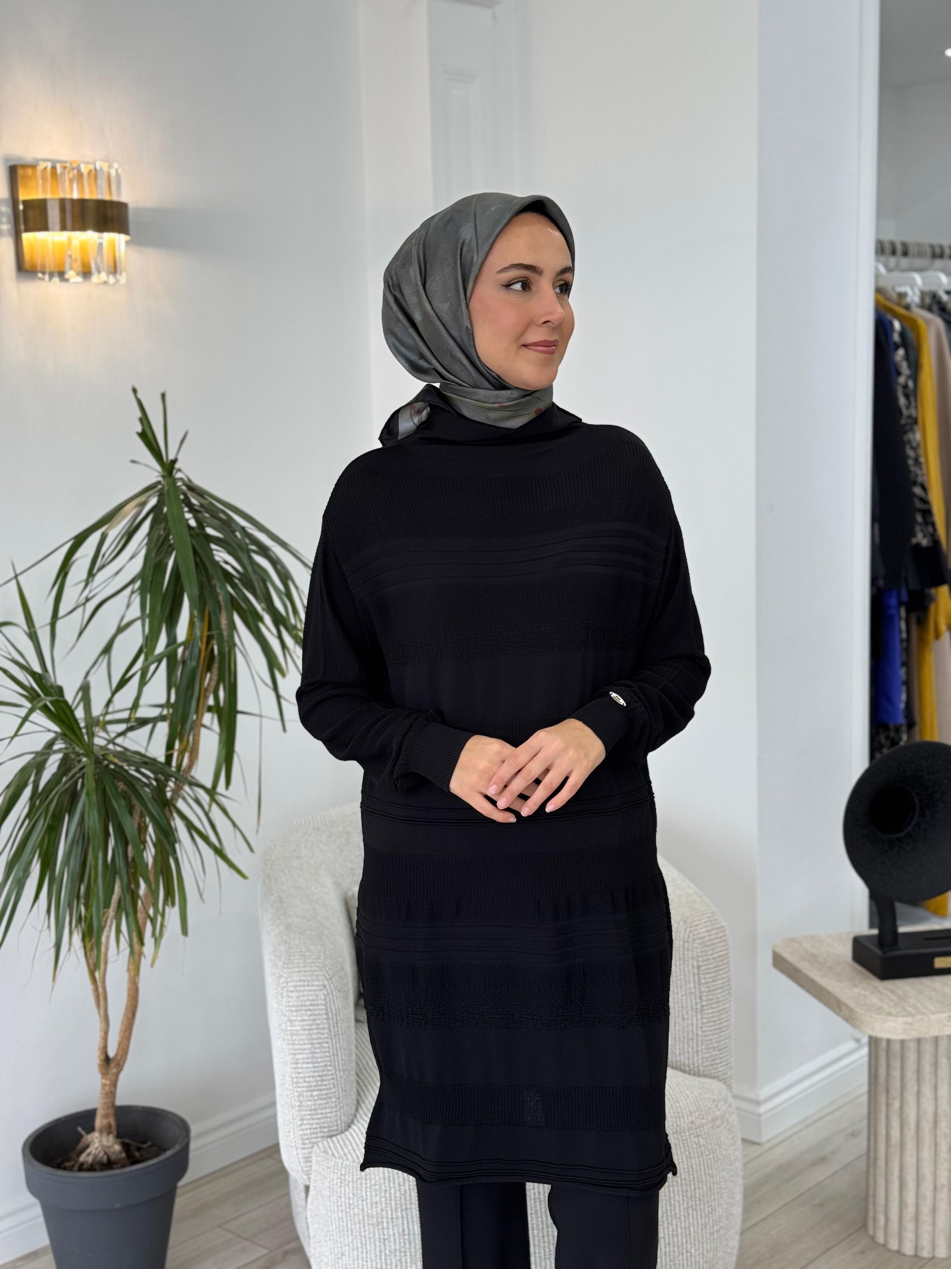 Misswhence Triko Tunik Siyah MİSS-222