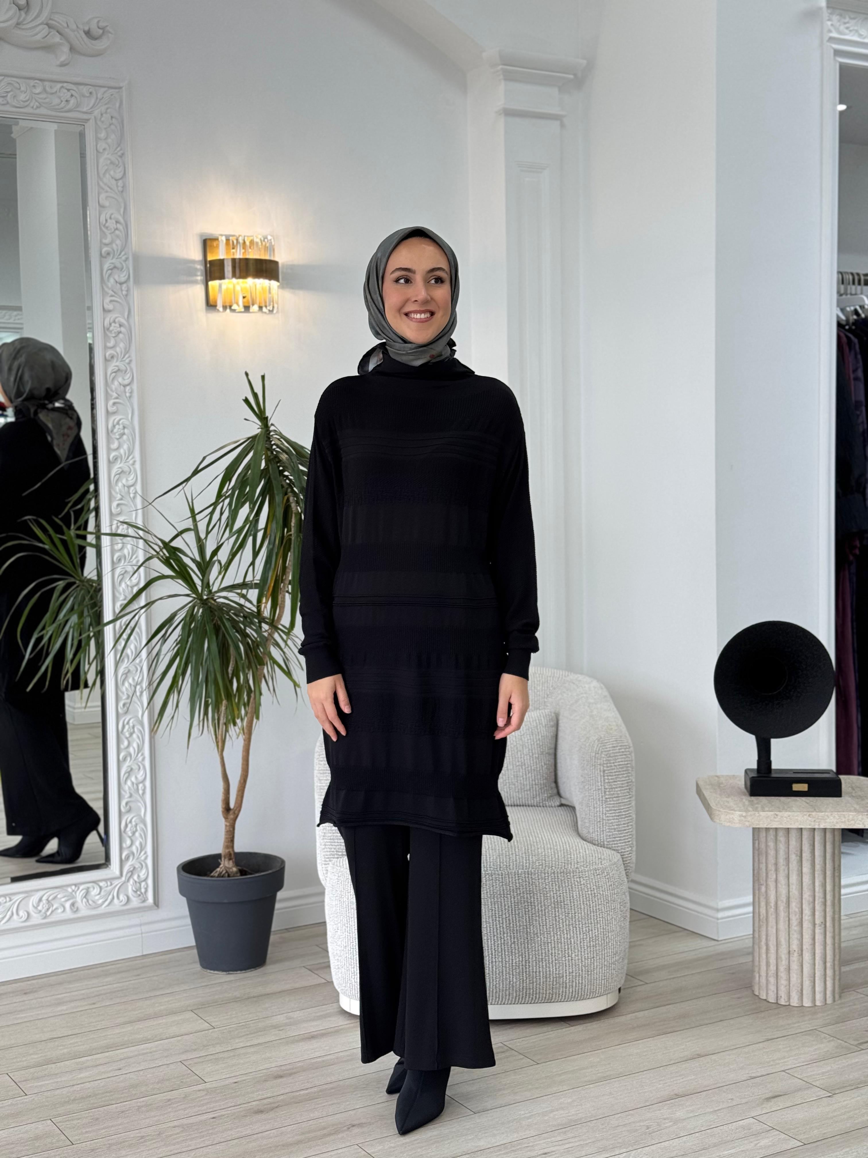 Misswhence Triko Tunik Siyah MİSS-222