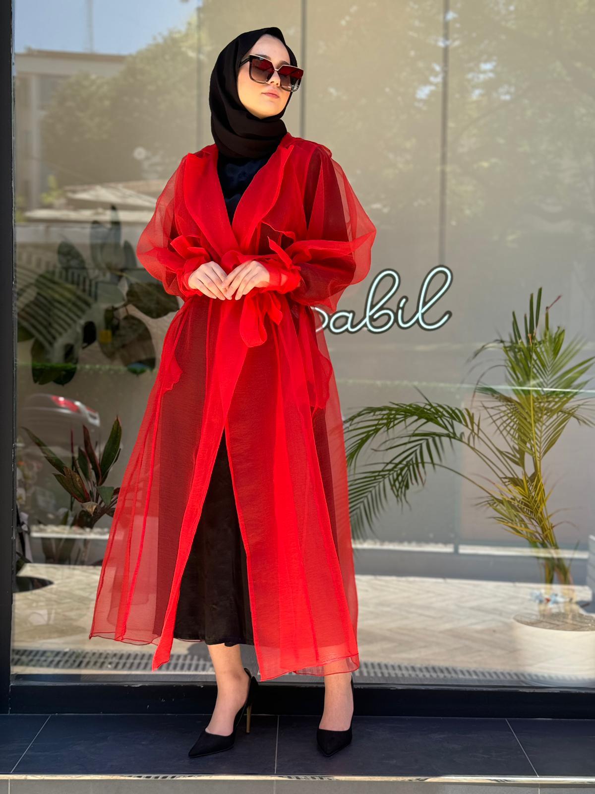 Misswhence Tül Ceket Kırmızı 35204