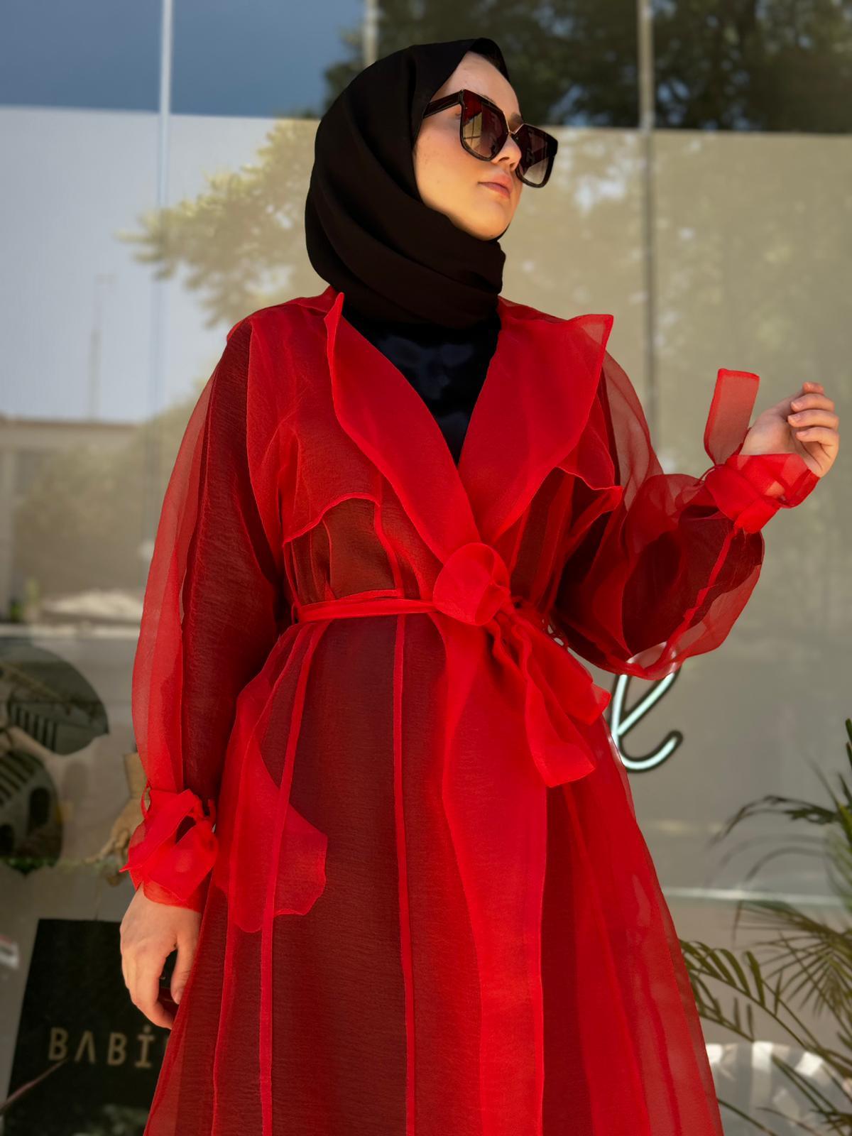 Misswhence Tül Ceket Kırmızı 35204
