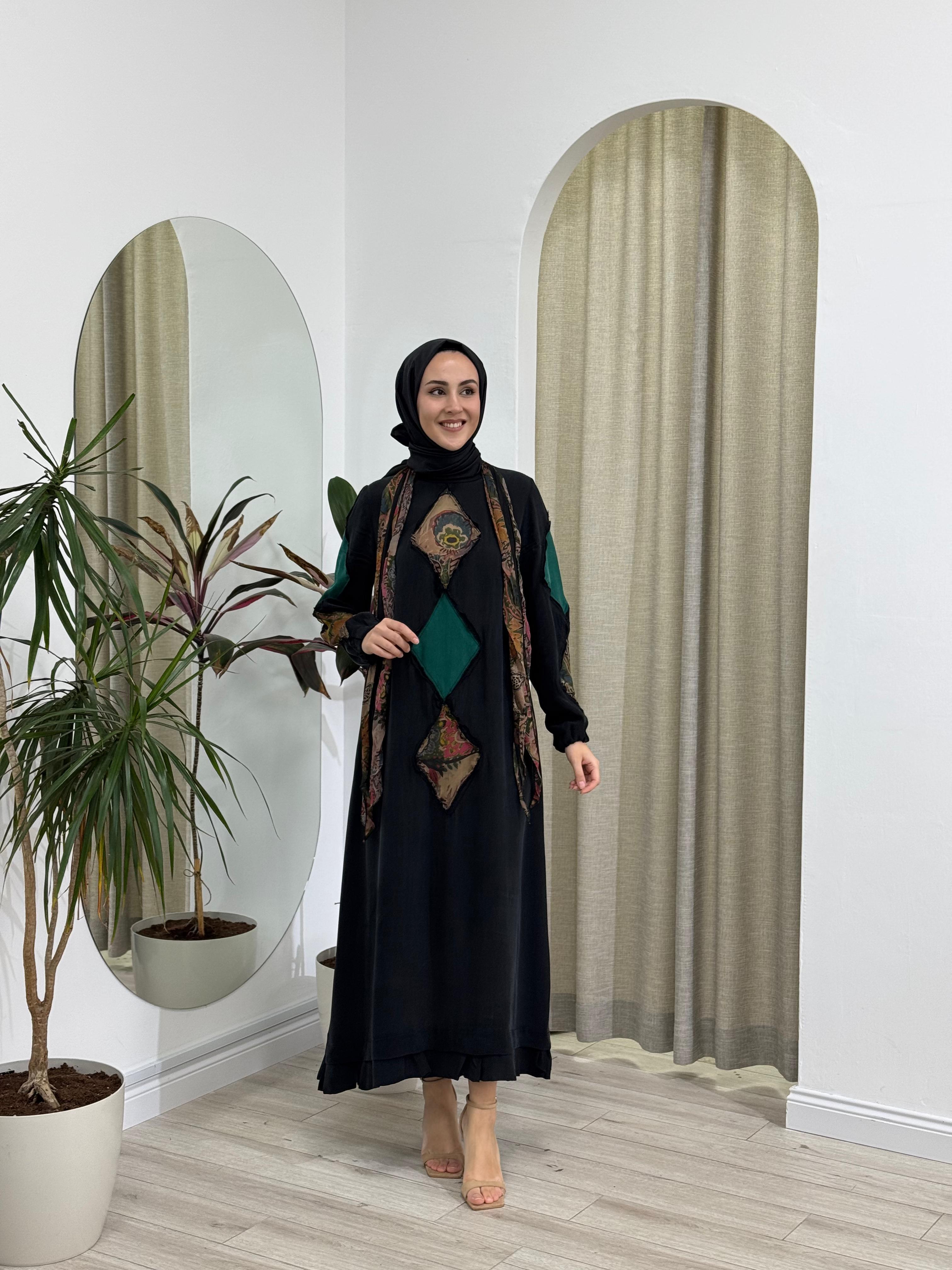 Misswhence Yama Detaylı İpek Elbise Kahve 37803