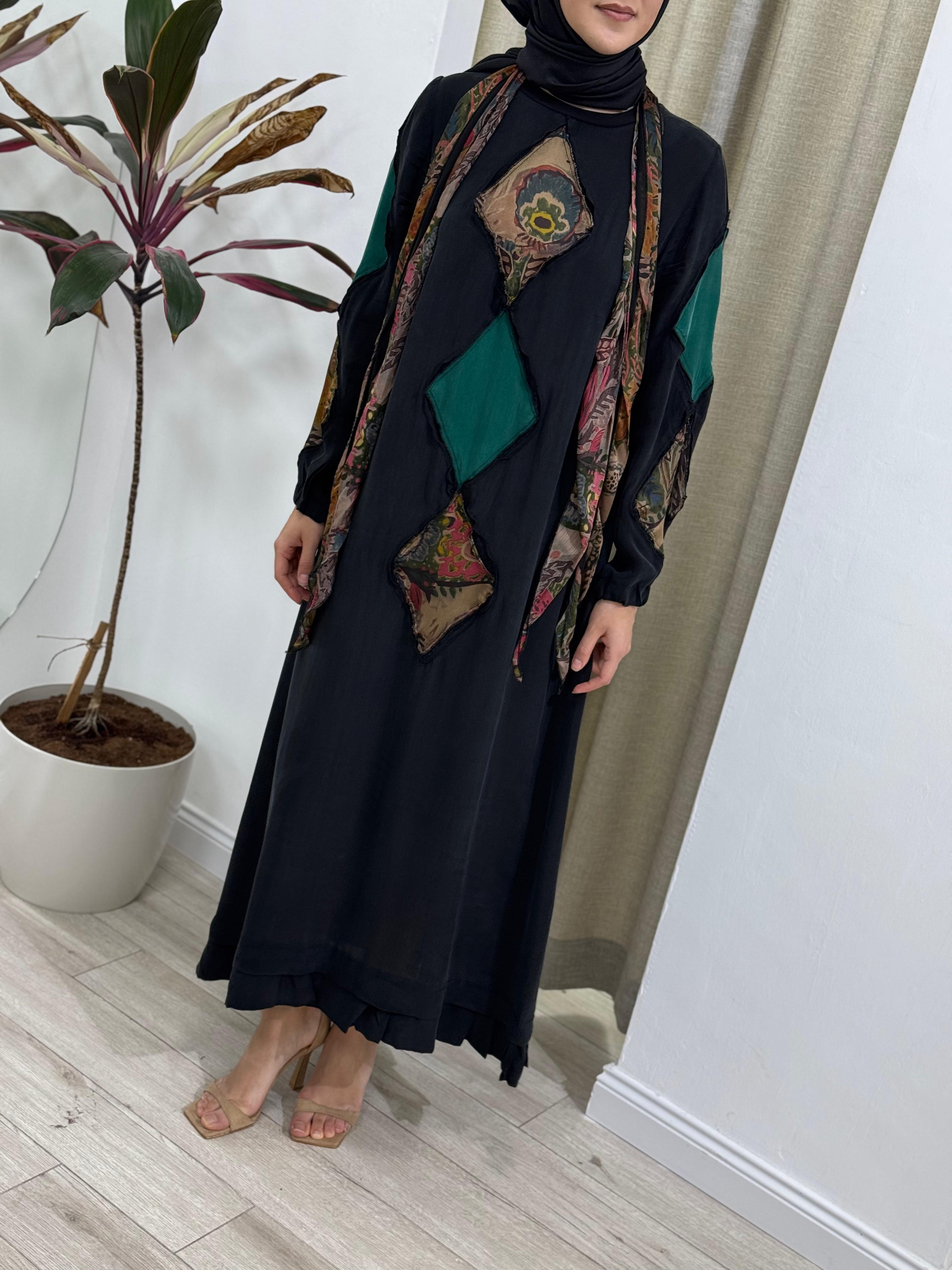 Misswhence Yama Detaylı İpek Elbise Kahve 37803