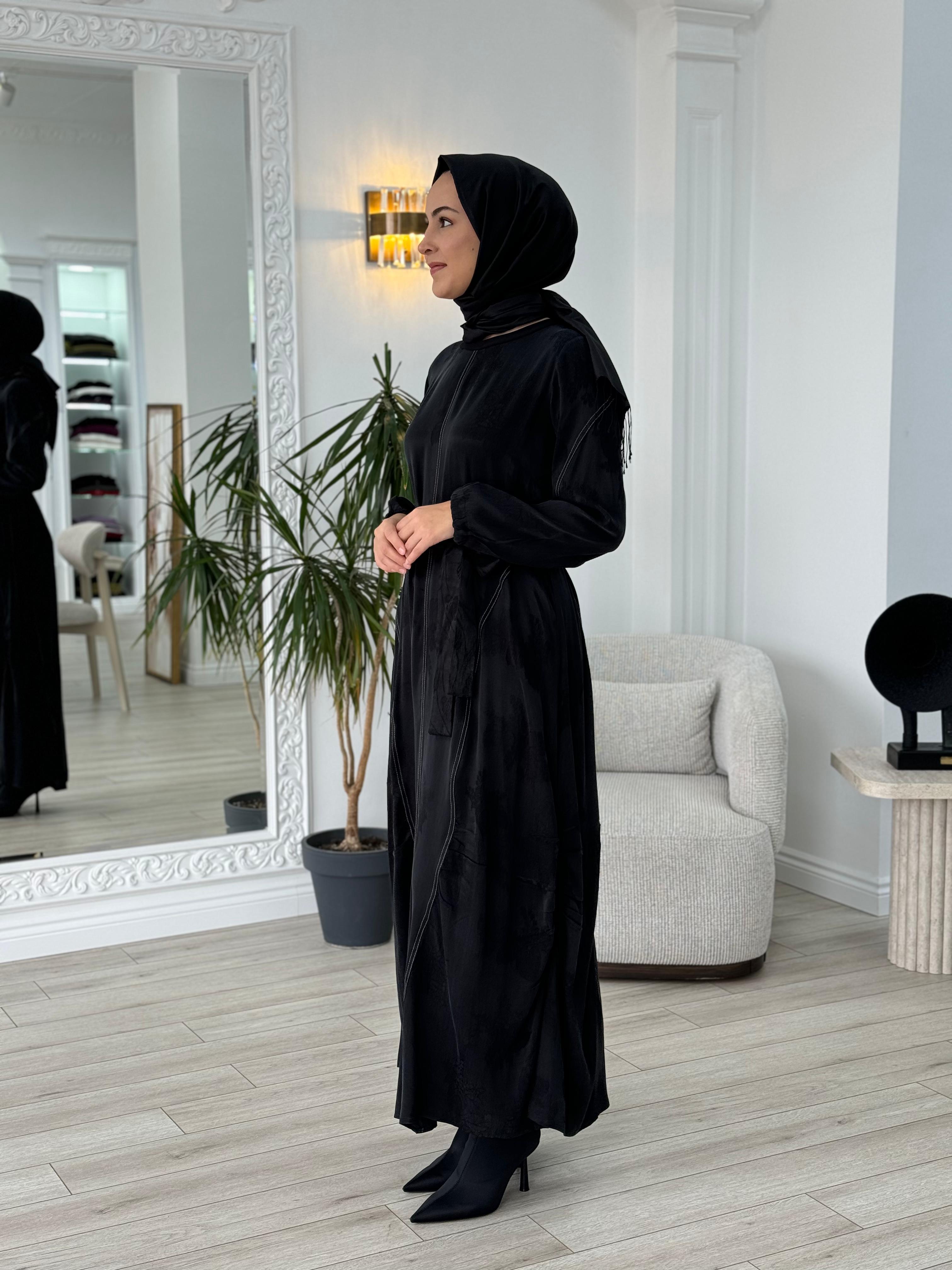 Misswhence Yelek Detaylı Siyah Elbise 36819