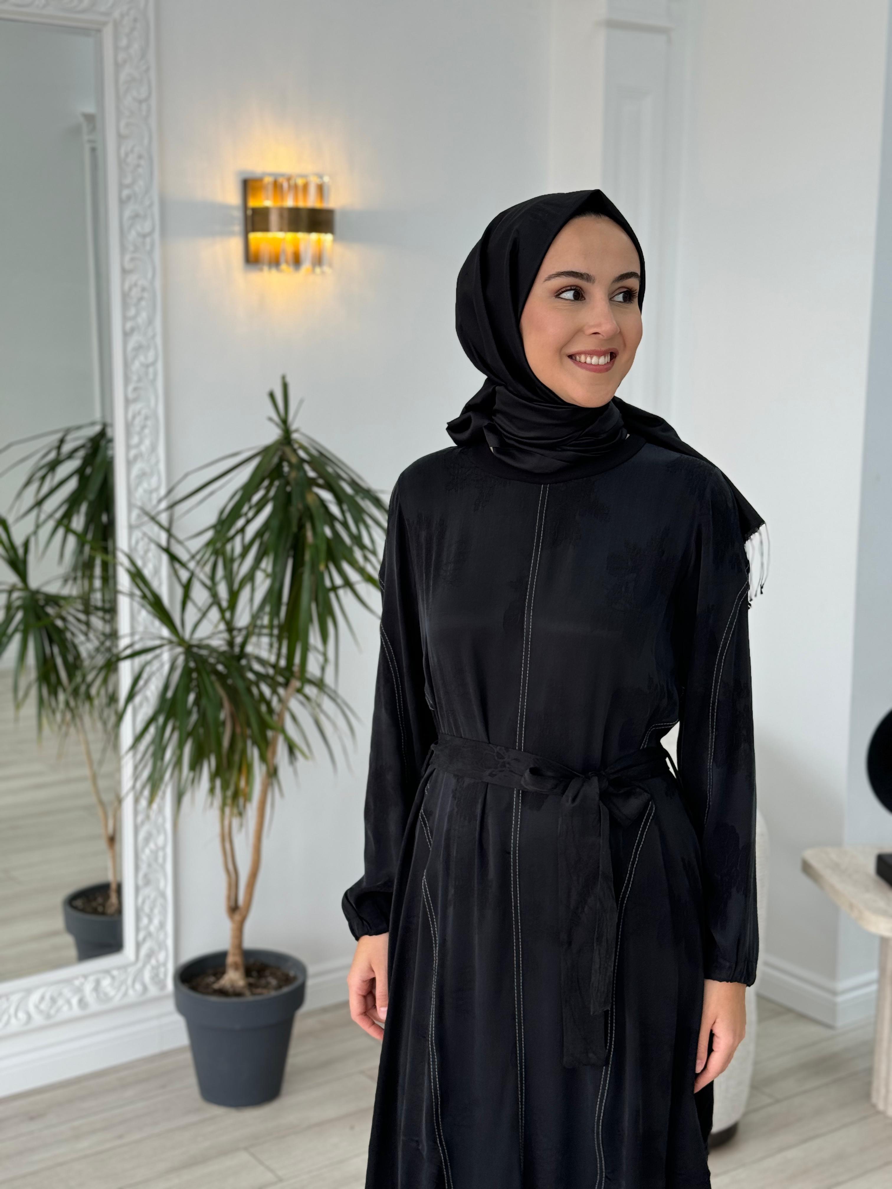 Misswhence Yelek Detaylı Siyah Elbise 36819
