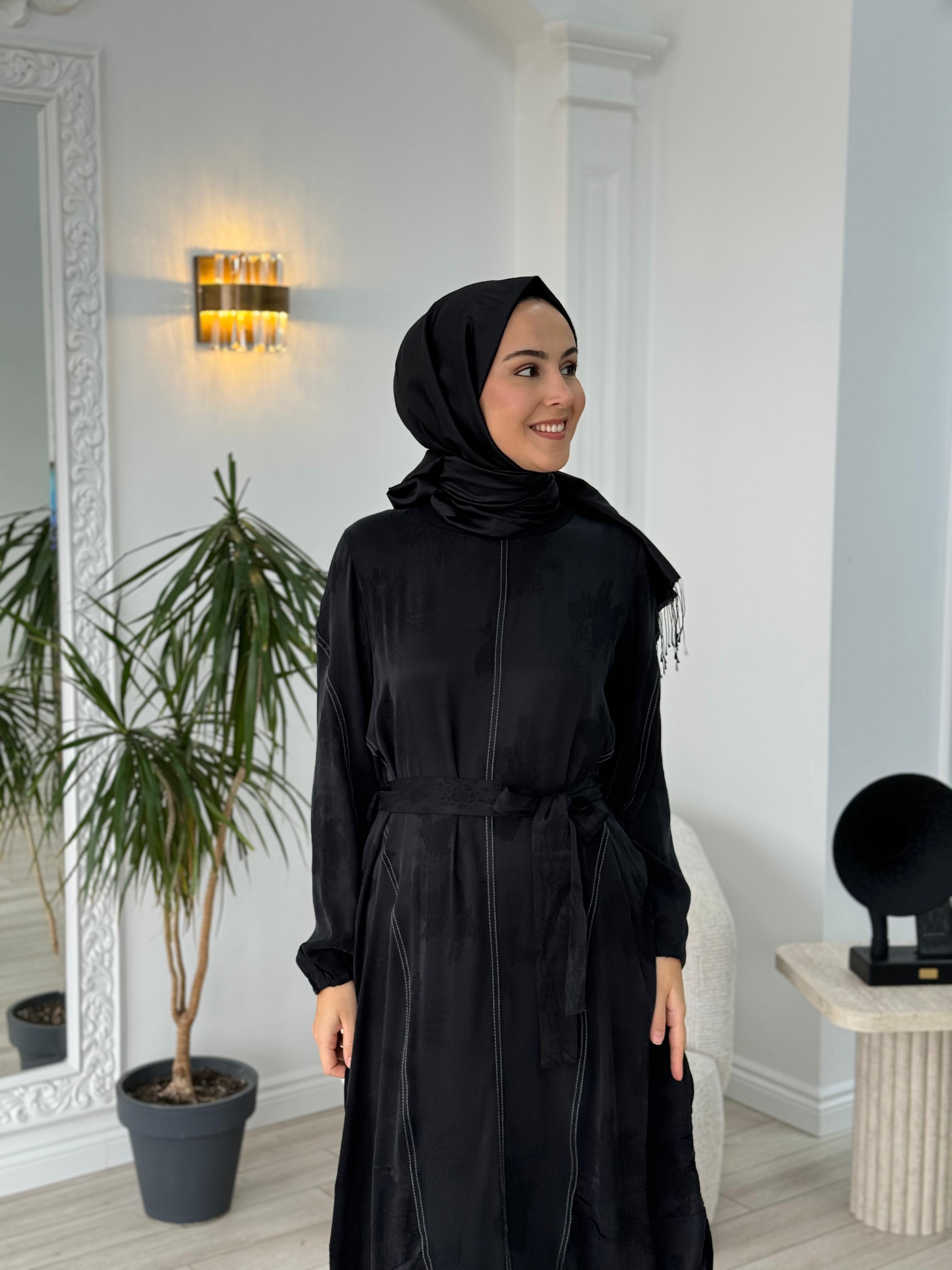 Misswhence Yelek Detaylı Siyah Elbise 36819