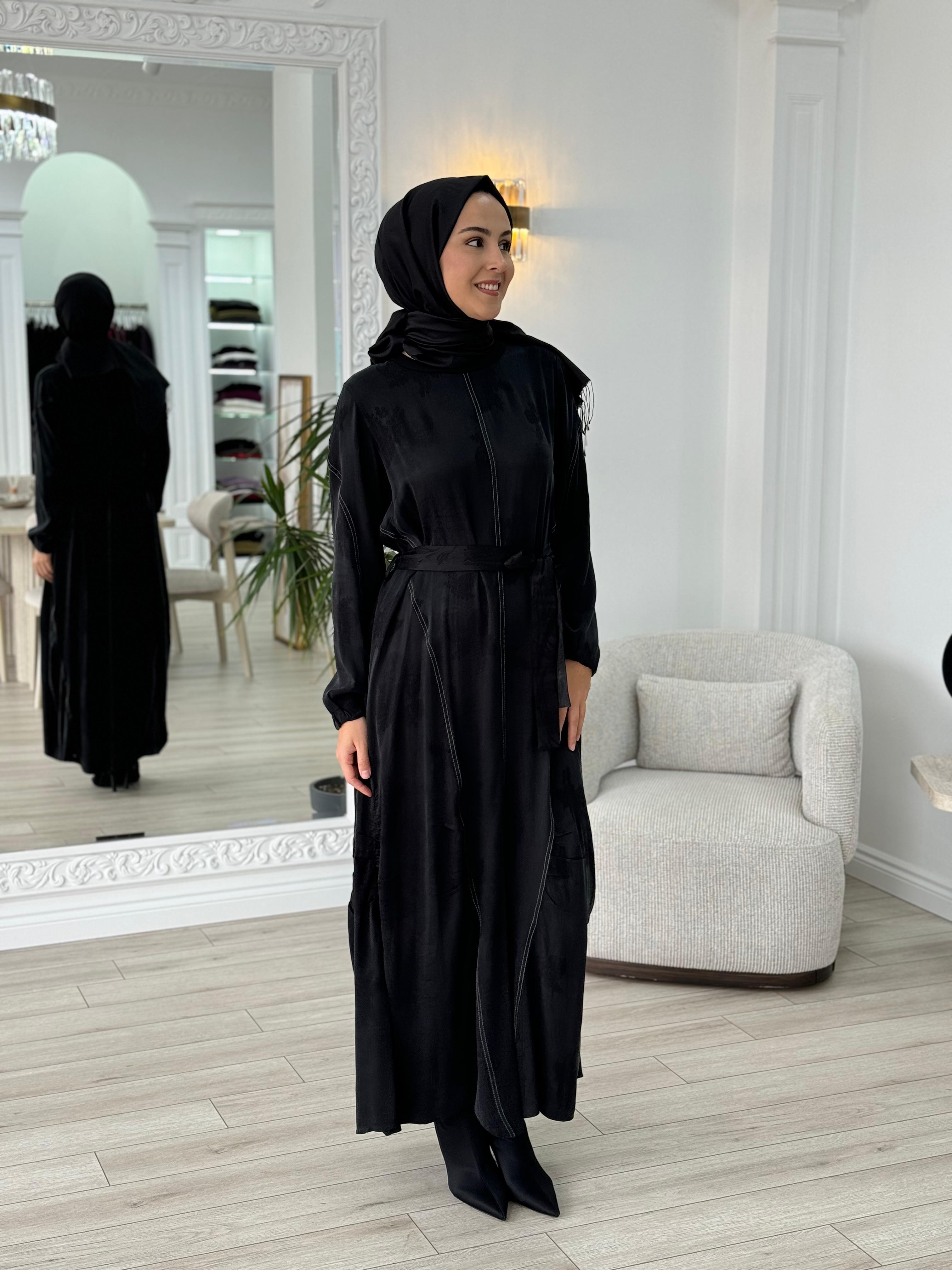 Misswhence Yelek Detaylı Siyah Elbise 36819