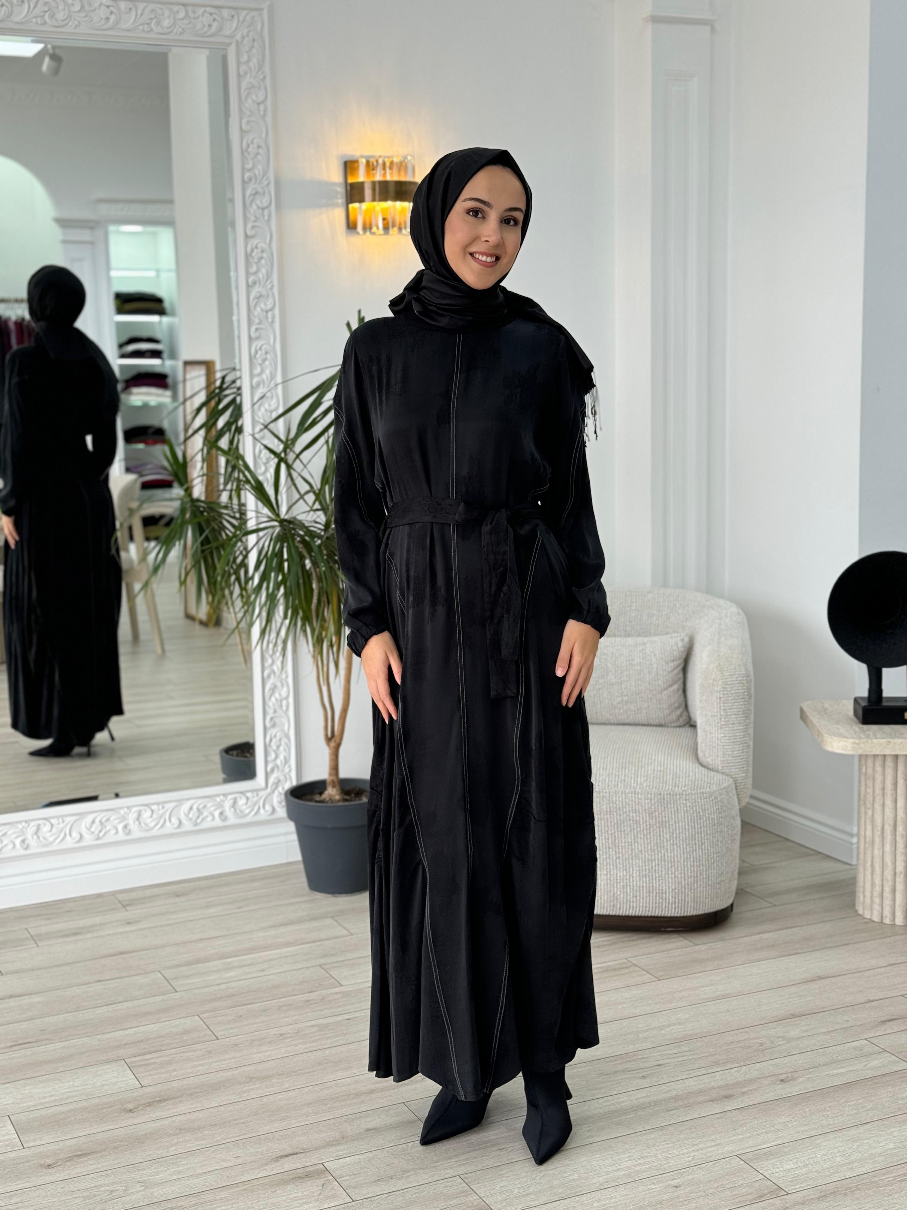 Misswhence Yelek Detaylı Siyah Elbise 36819