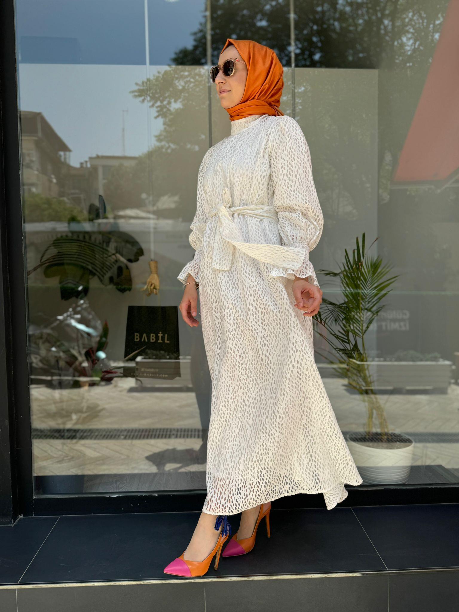 Muphon Redd Elbise Ekru 35060