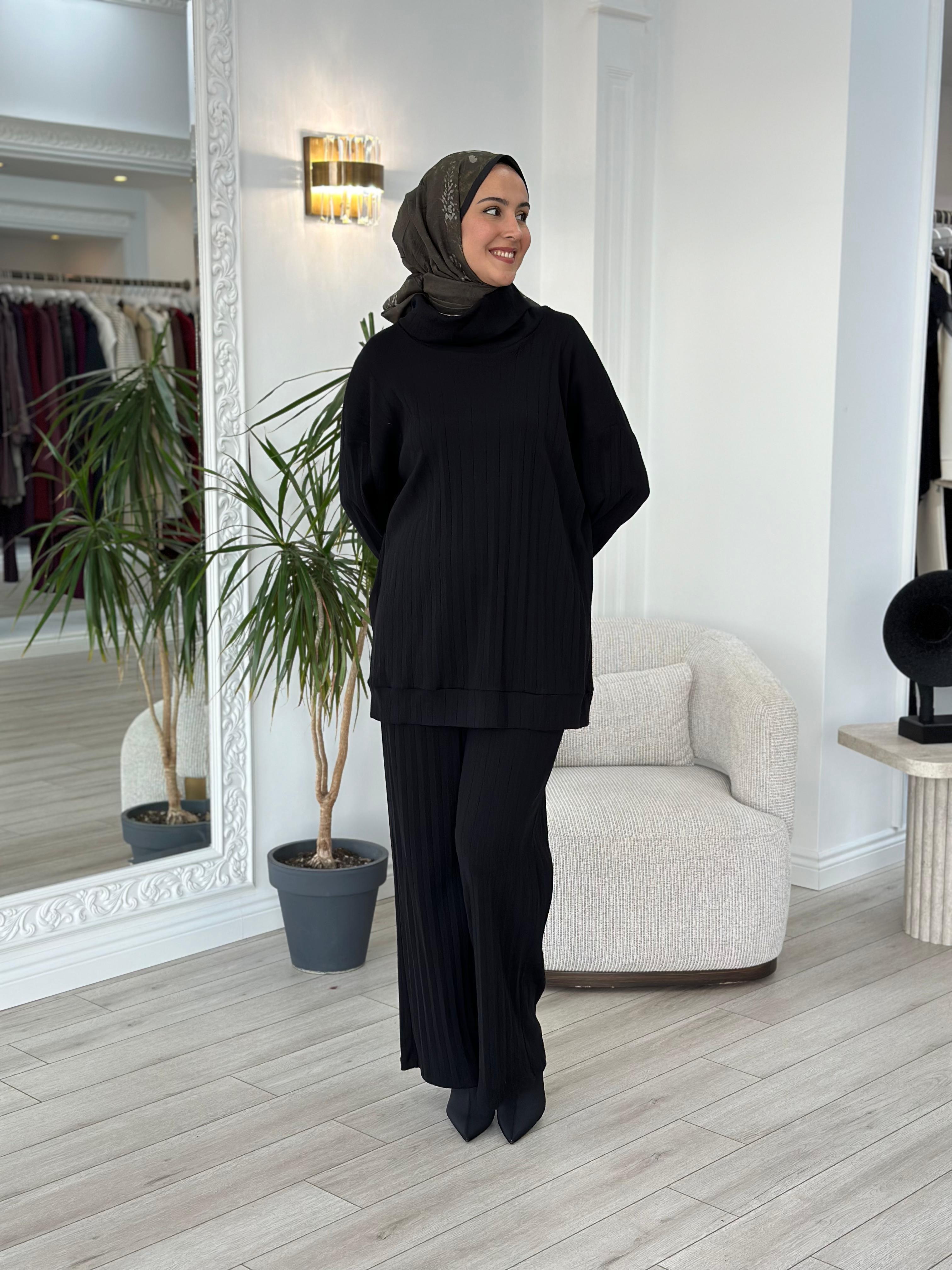 Niqozza Alessa Triko Takım Siyah 60115