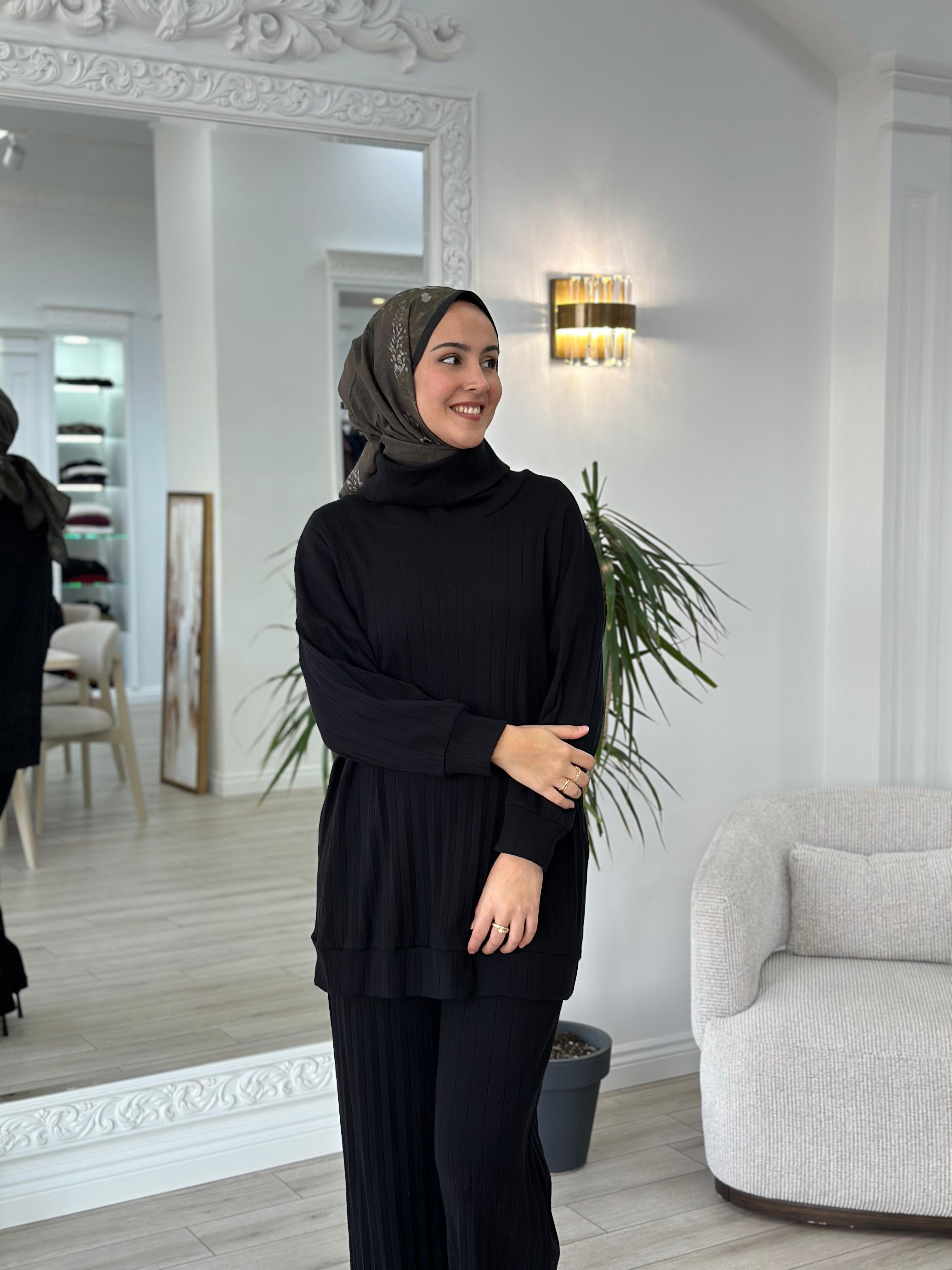 Niqozza Alessa Triko Takım Siyah 60115