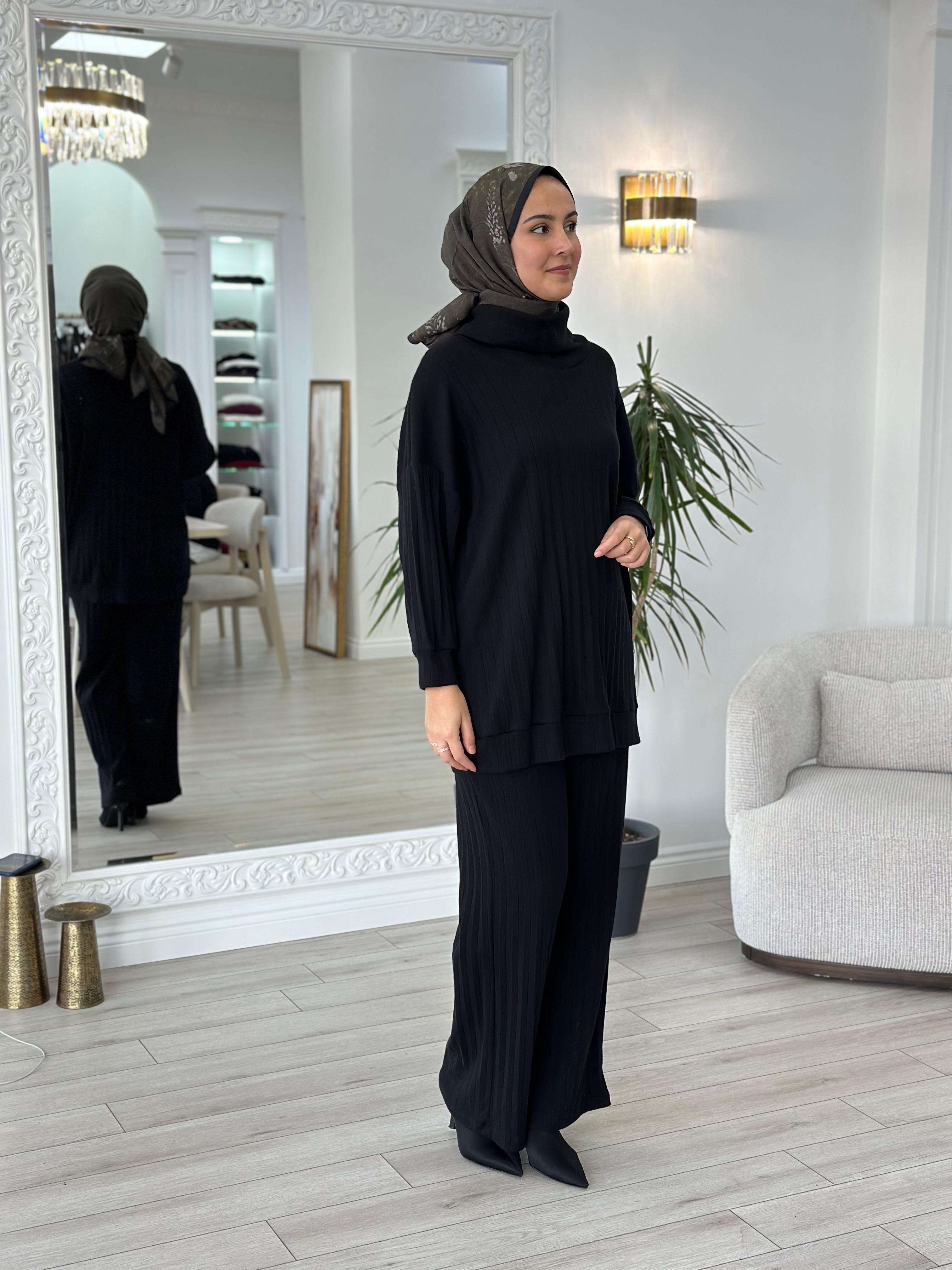 Niqozza Alessa Triko Takım Siyah 60115