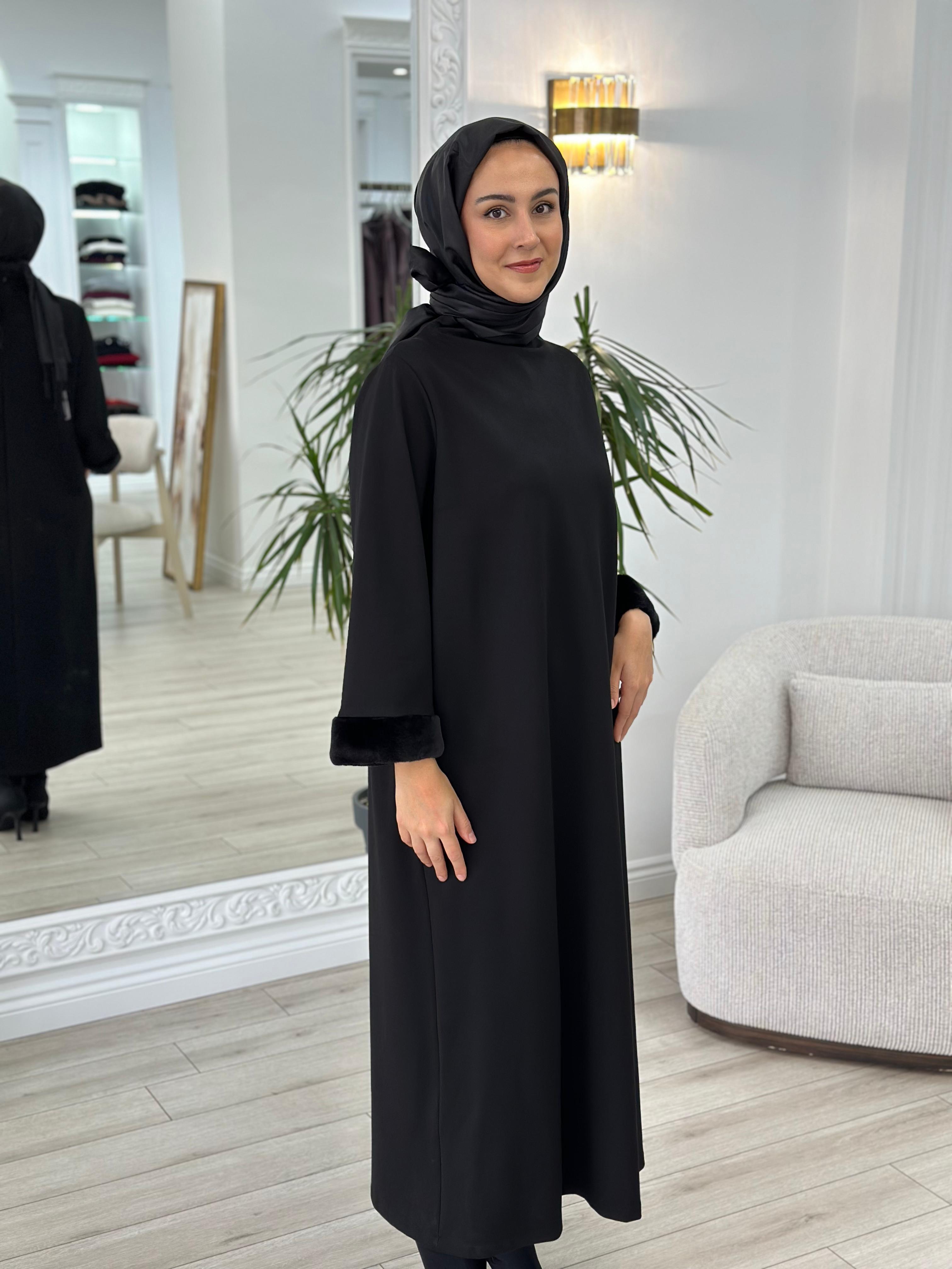 Niqozza Diamante Elbise Siyah nq25fw-50152