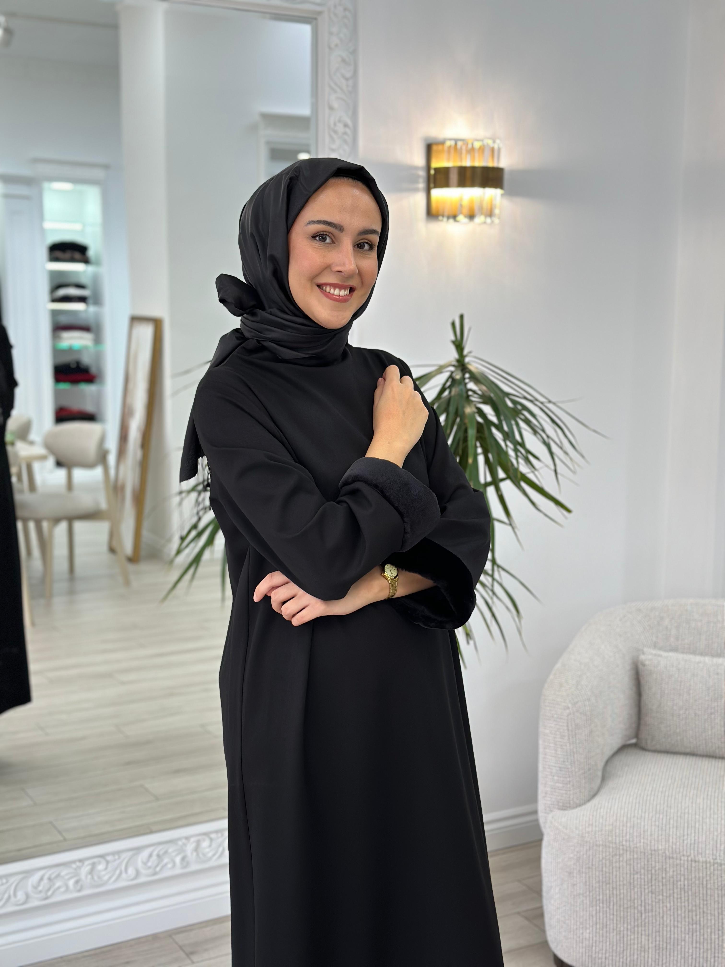 Niqozza Diamante Elbise Siyah nq25fw-50152
