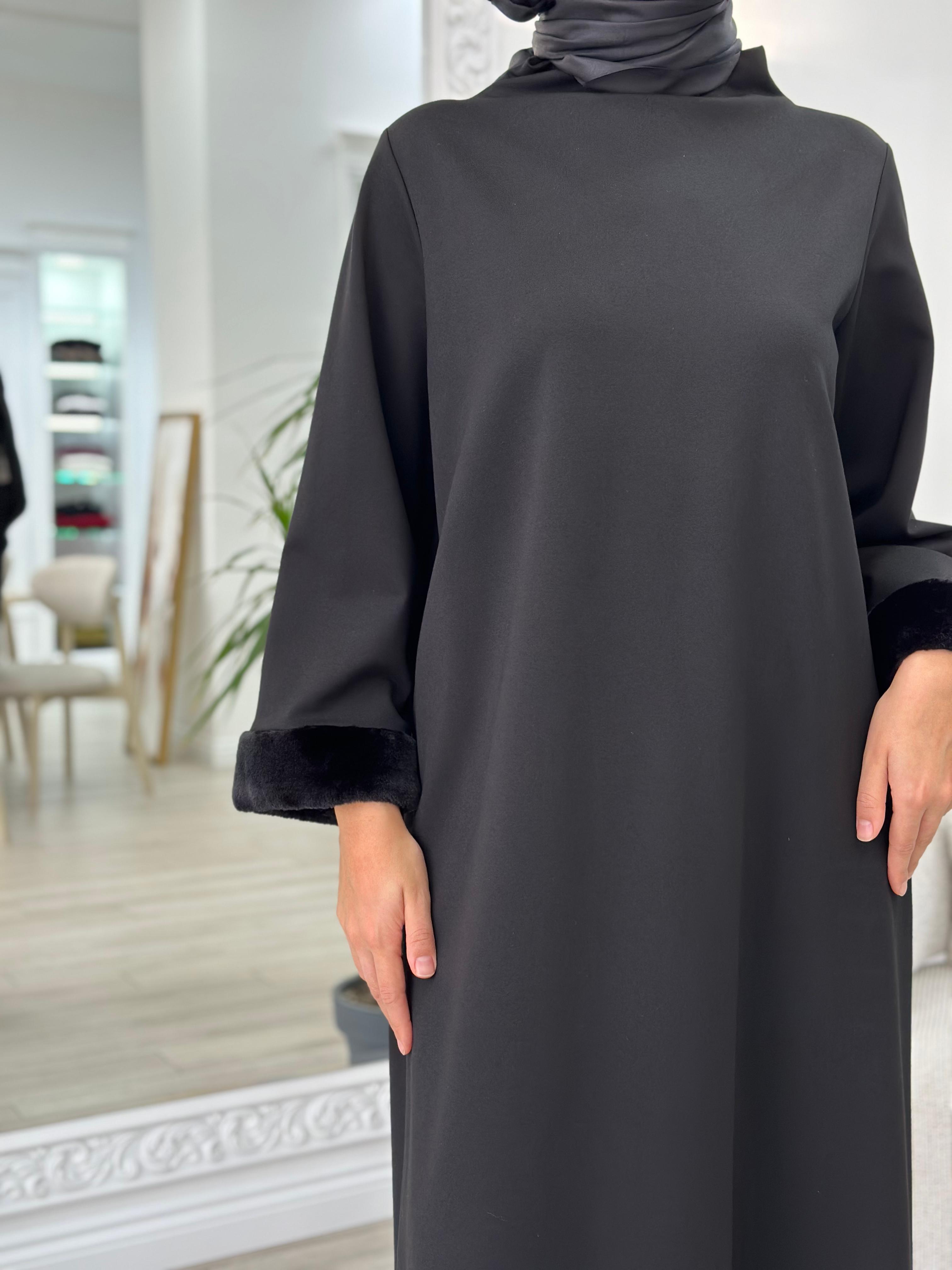 Niqozza Diamante Elbise Siyah nq25fw-50152