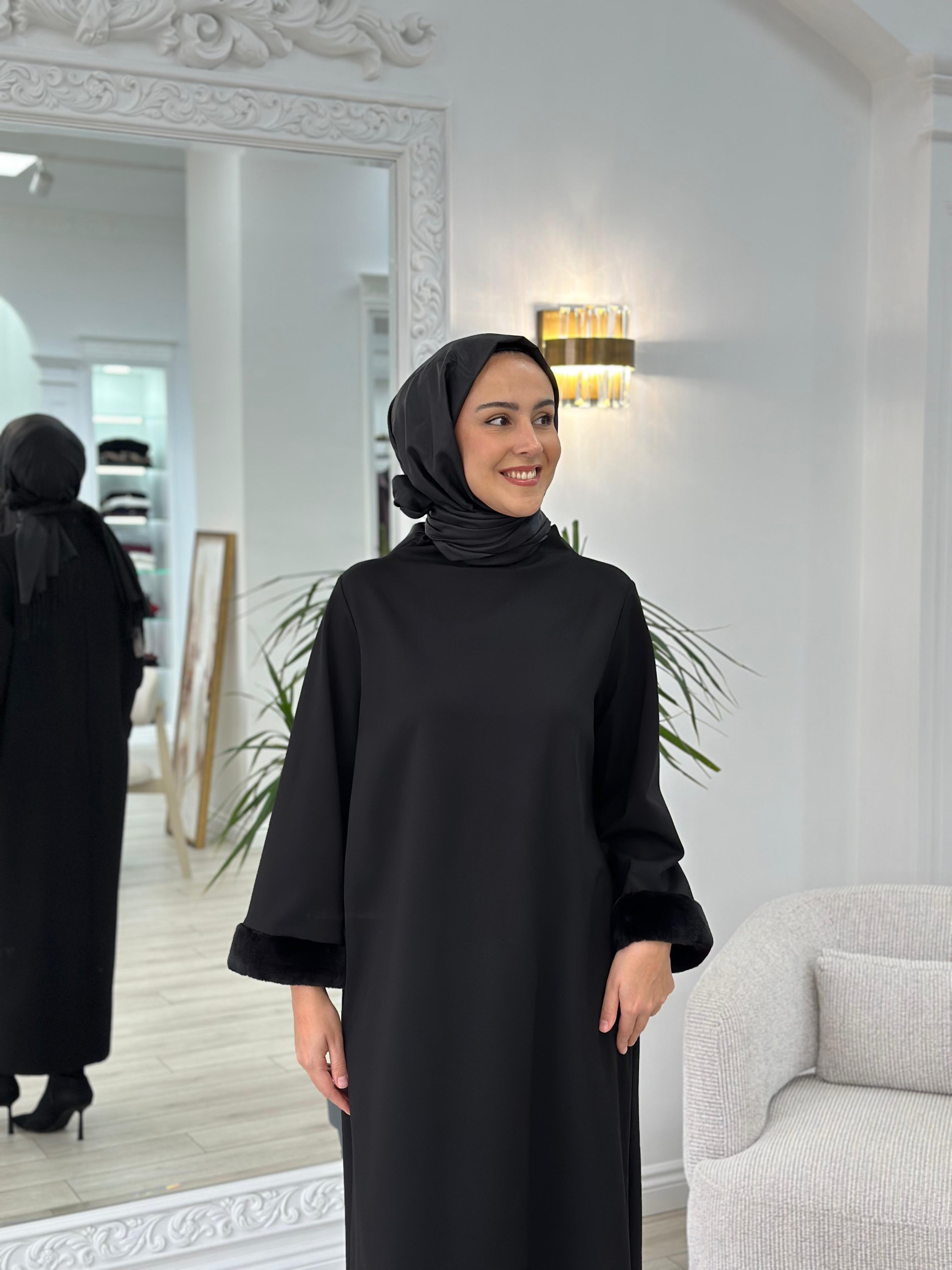 Niqozza Diamante Elbise Siyah nq25fw-50152