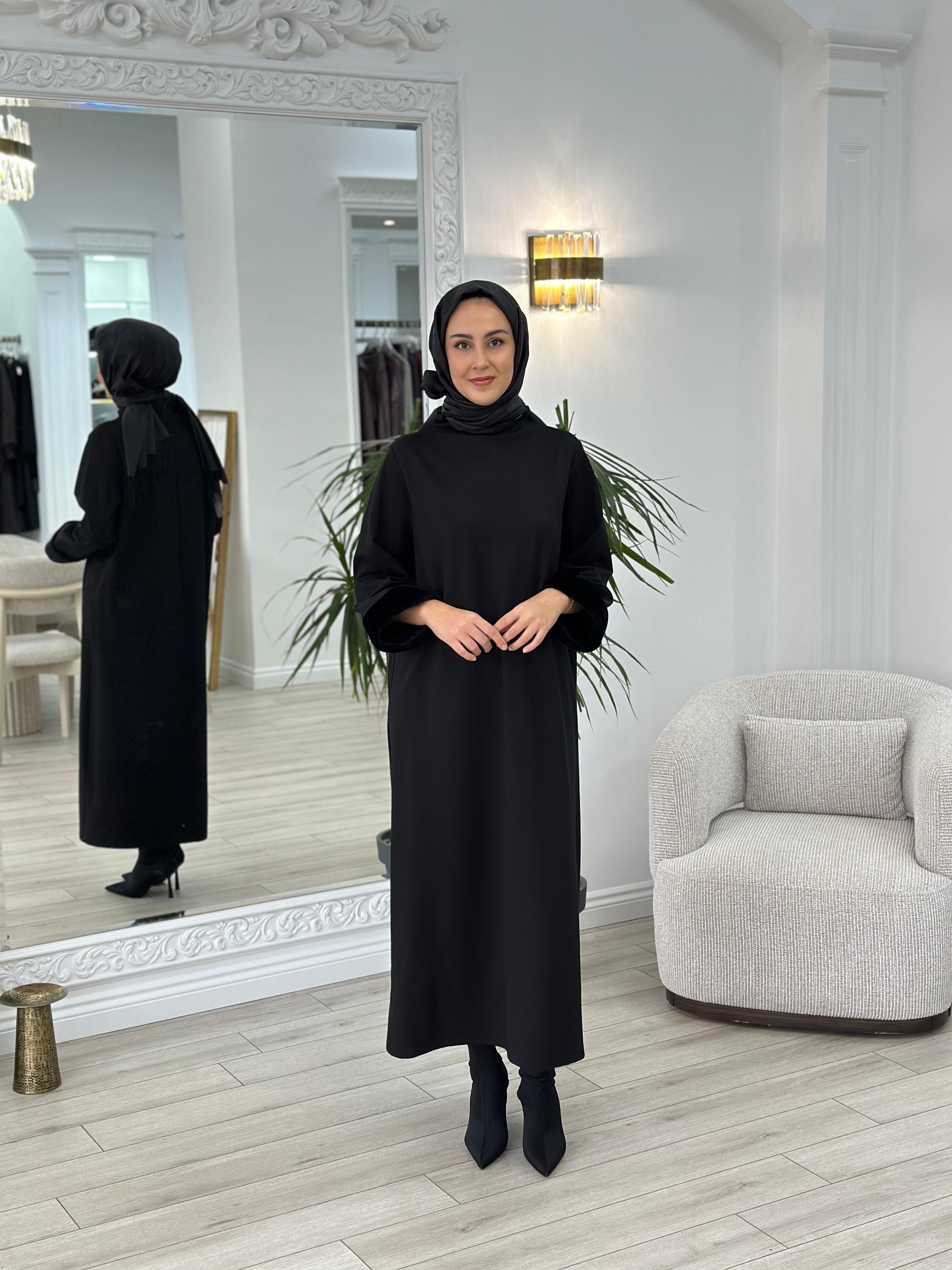 Niqozza Diamante Elbise Siyah nq25fw-50152
