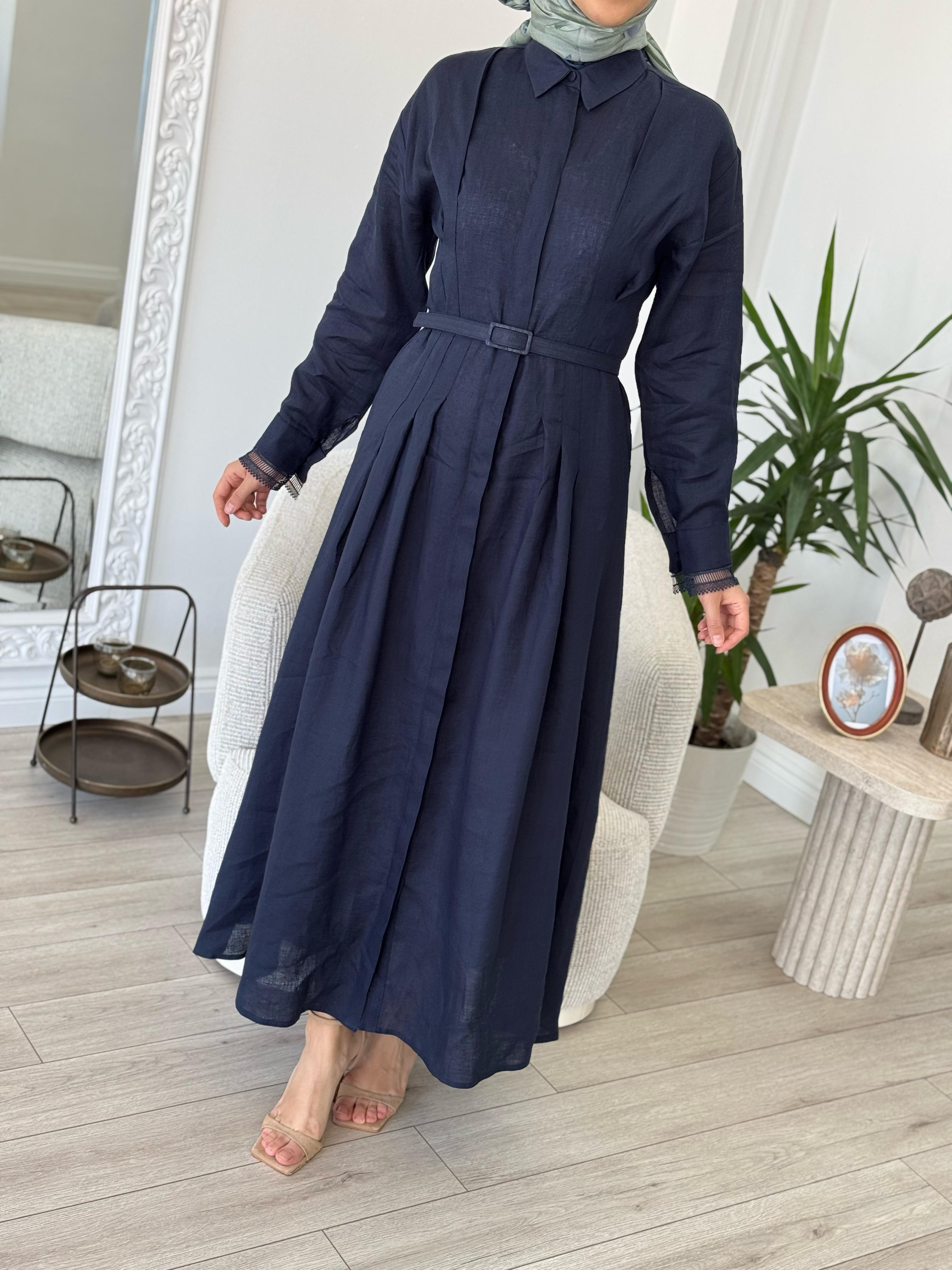 Niqozza Elvira Keten Elbise 50192