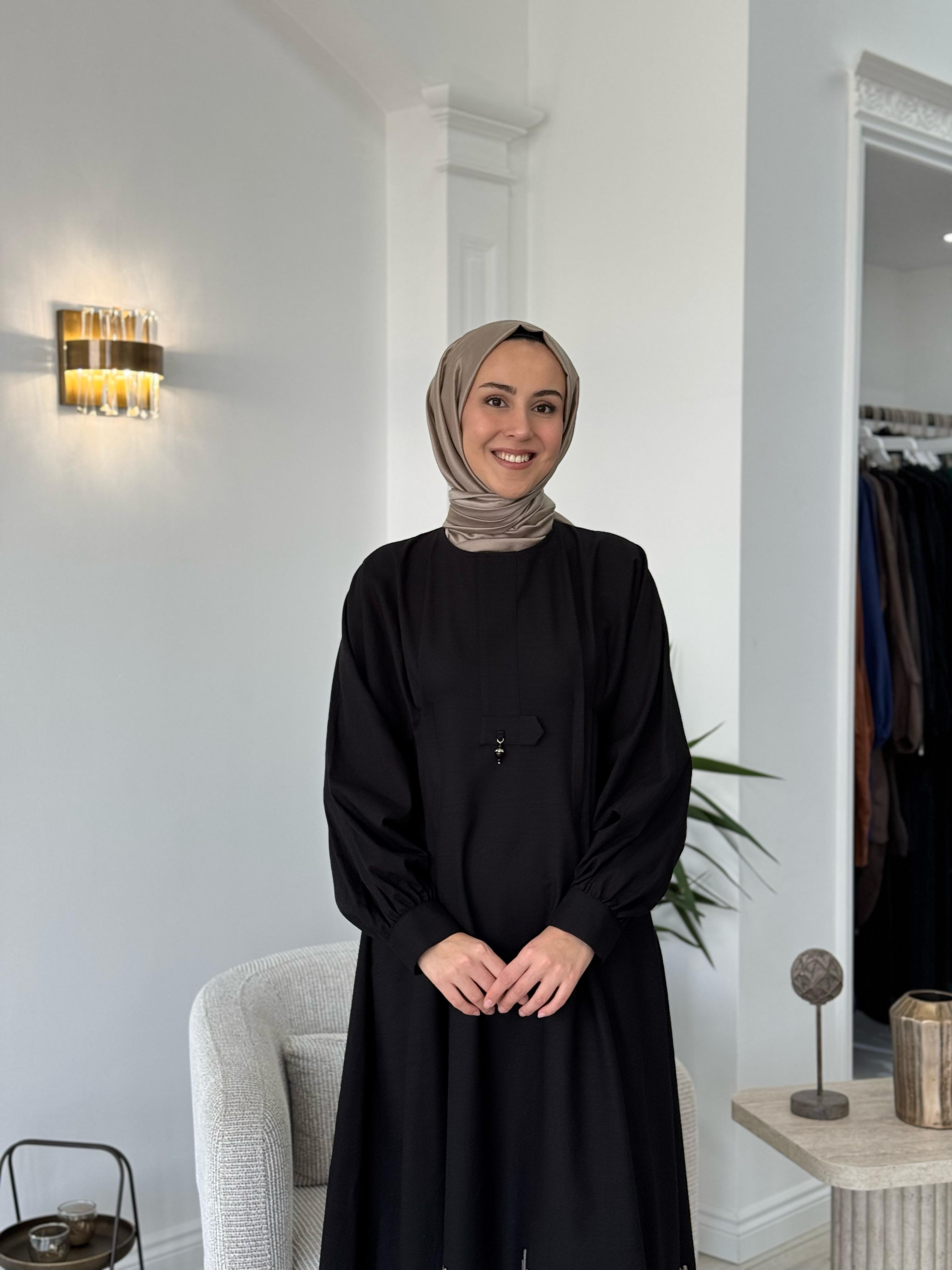 Niqozza Fausta Pul Nakışlı Elbise Siyah 25ss50187