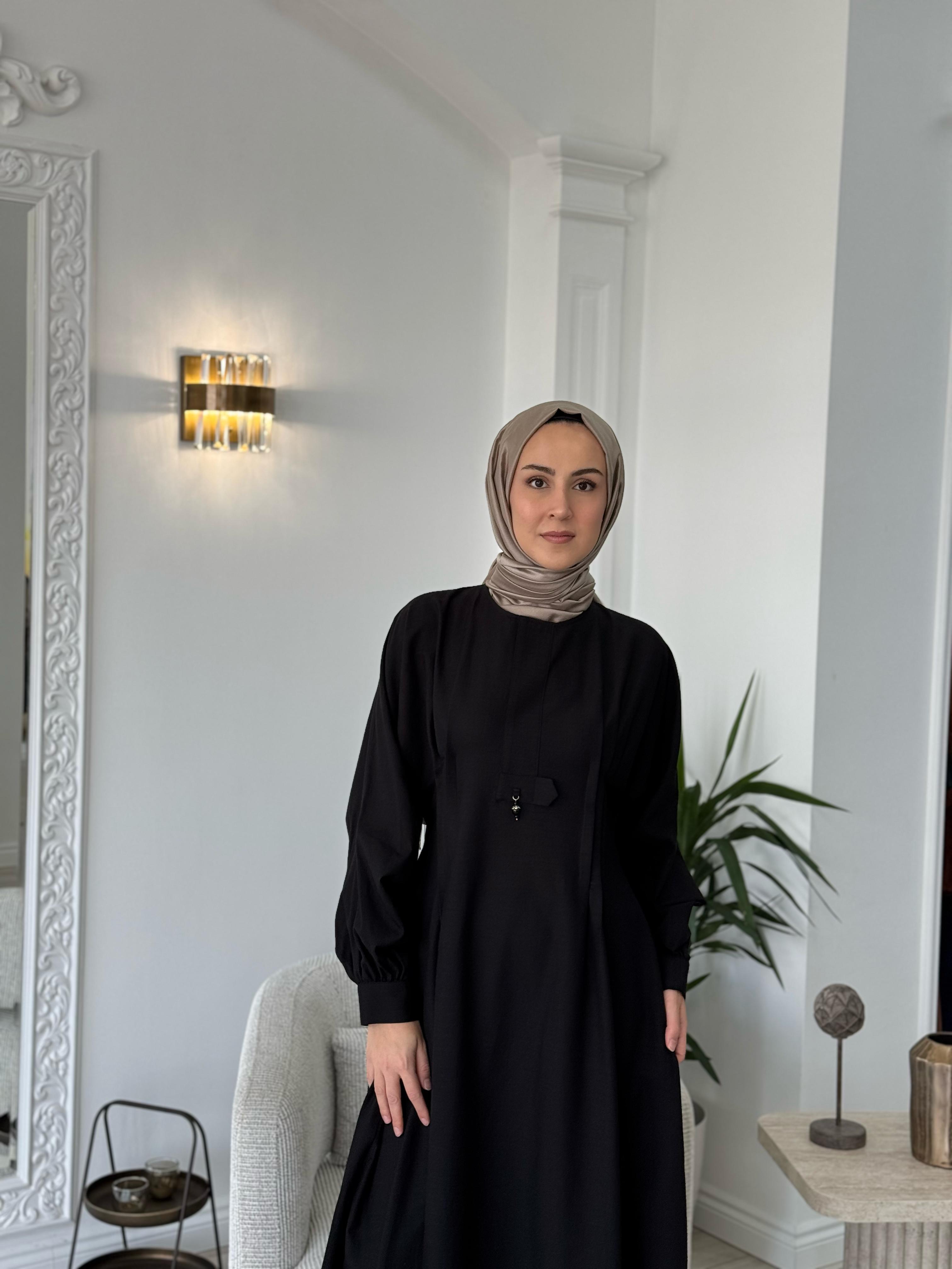 Niqozza Fausta Pul Nakışlı Elbise Siyah 25ss50187