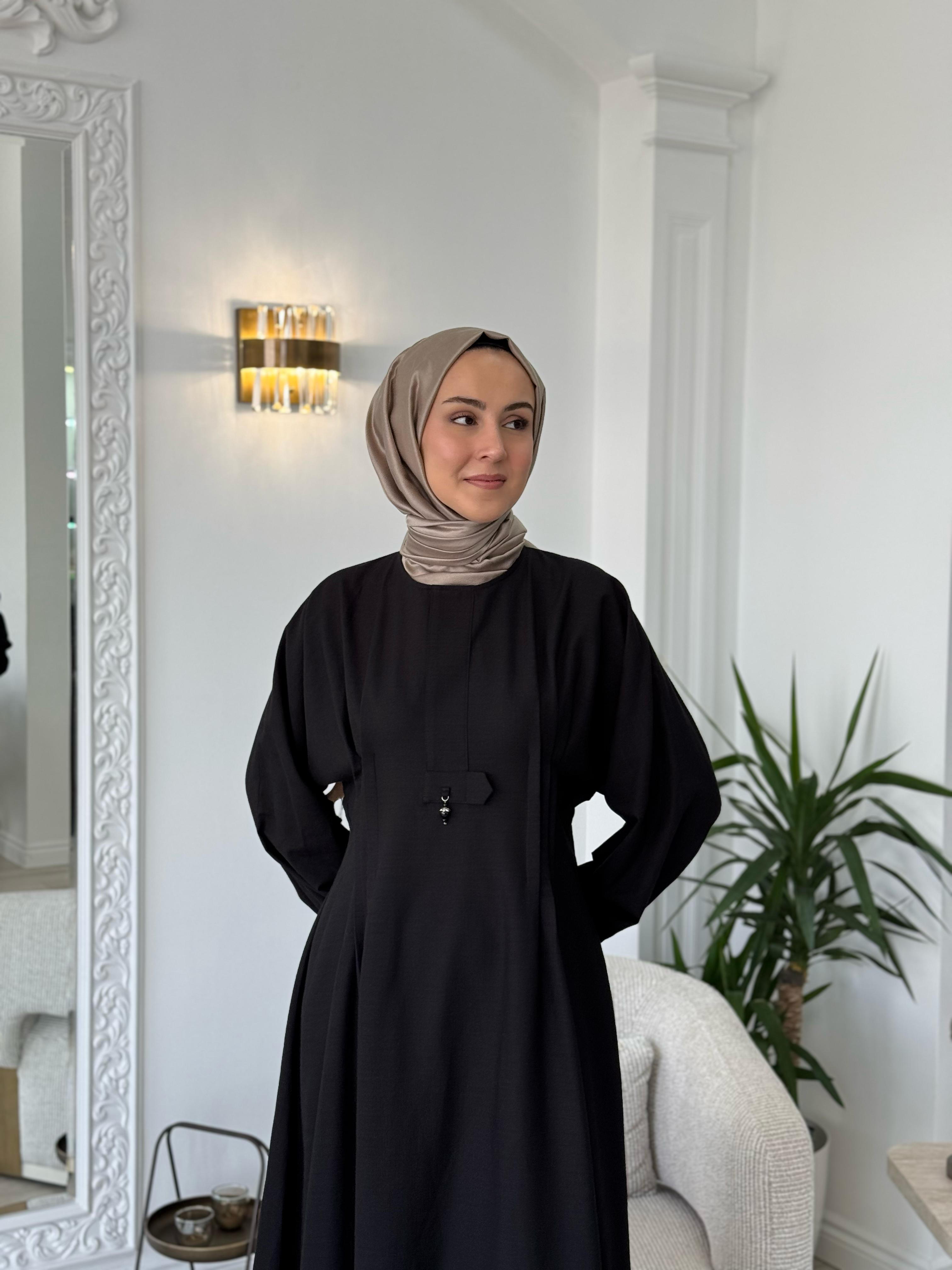 Niqozza Fausta Pul Nakışlı Elbise Siyah 25ss50187