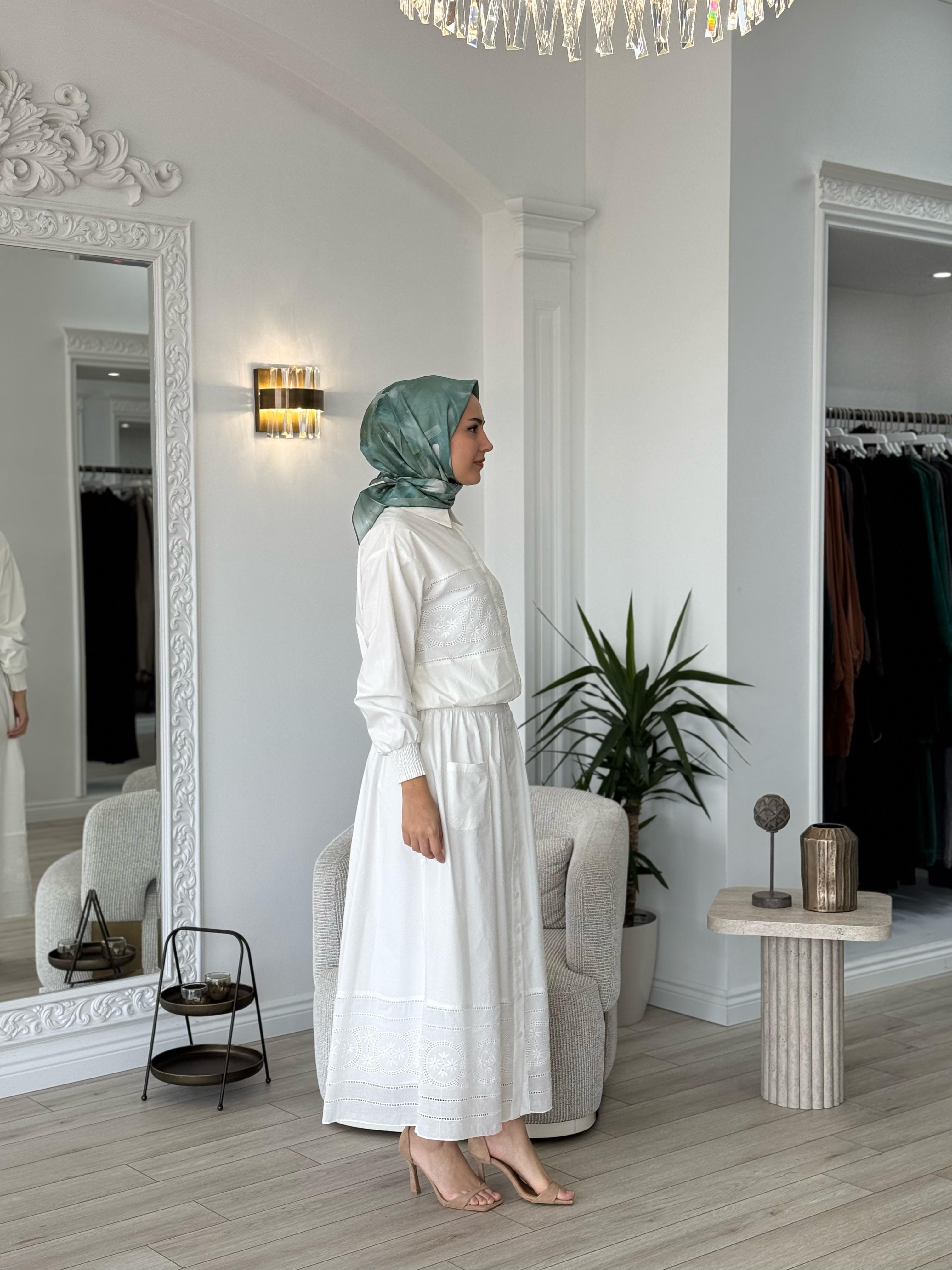 Niqozza Levenia Takım Beyaz 60084