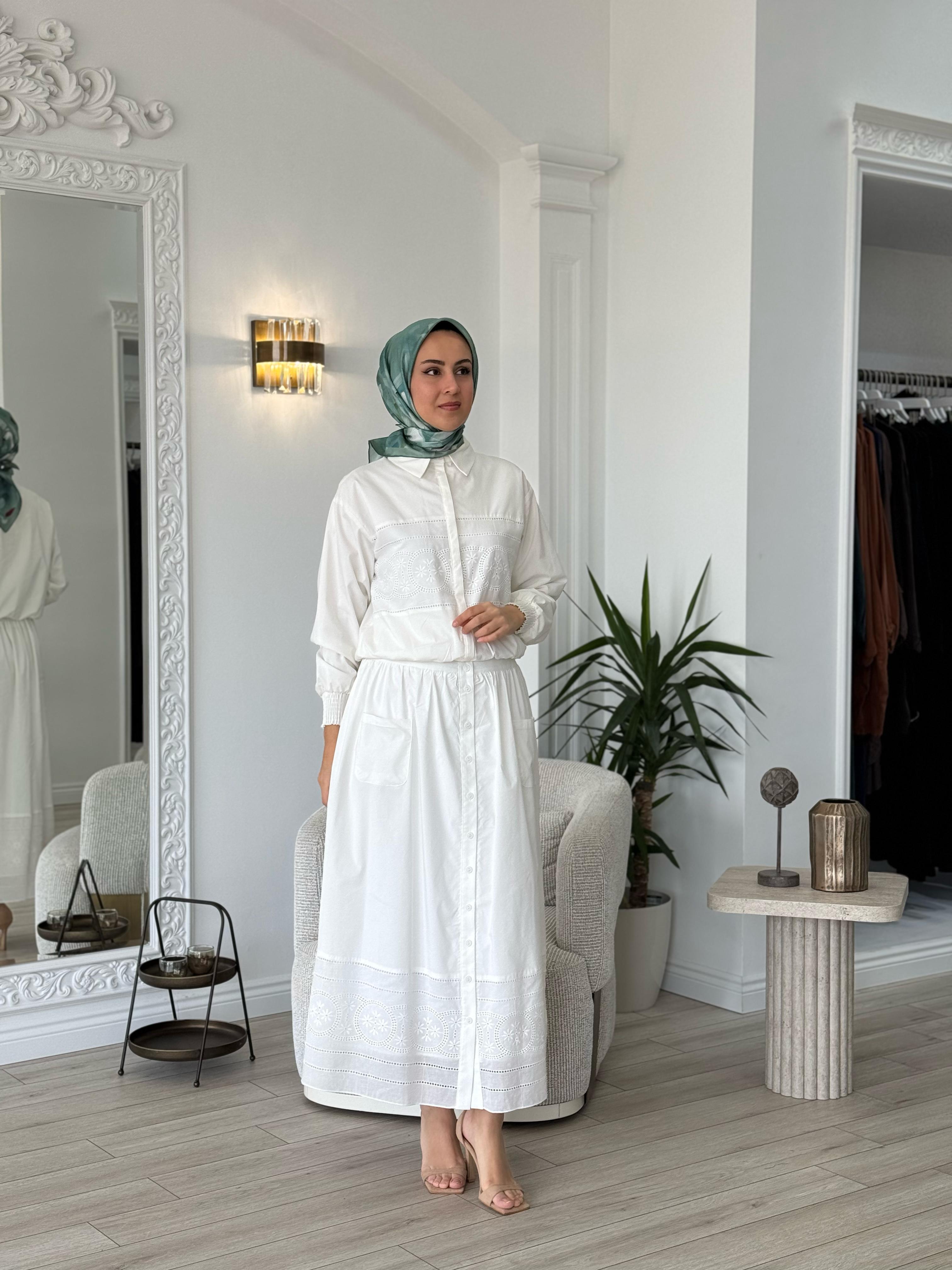 Niqozza Levenia Takım Beyaz 60084