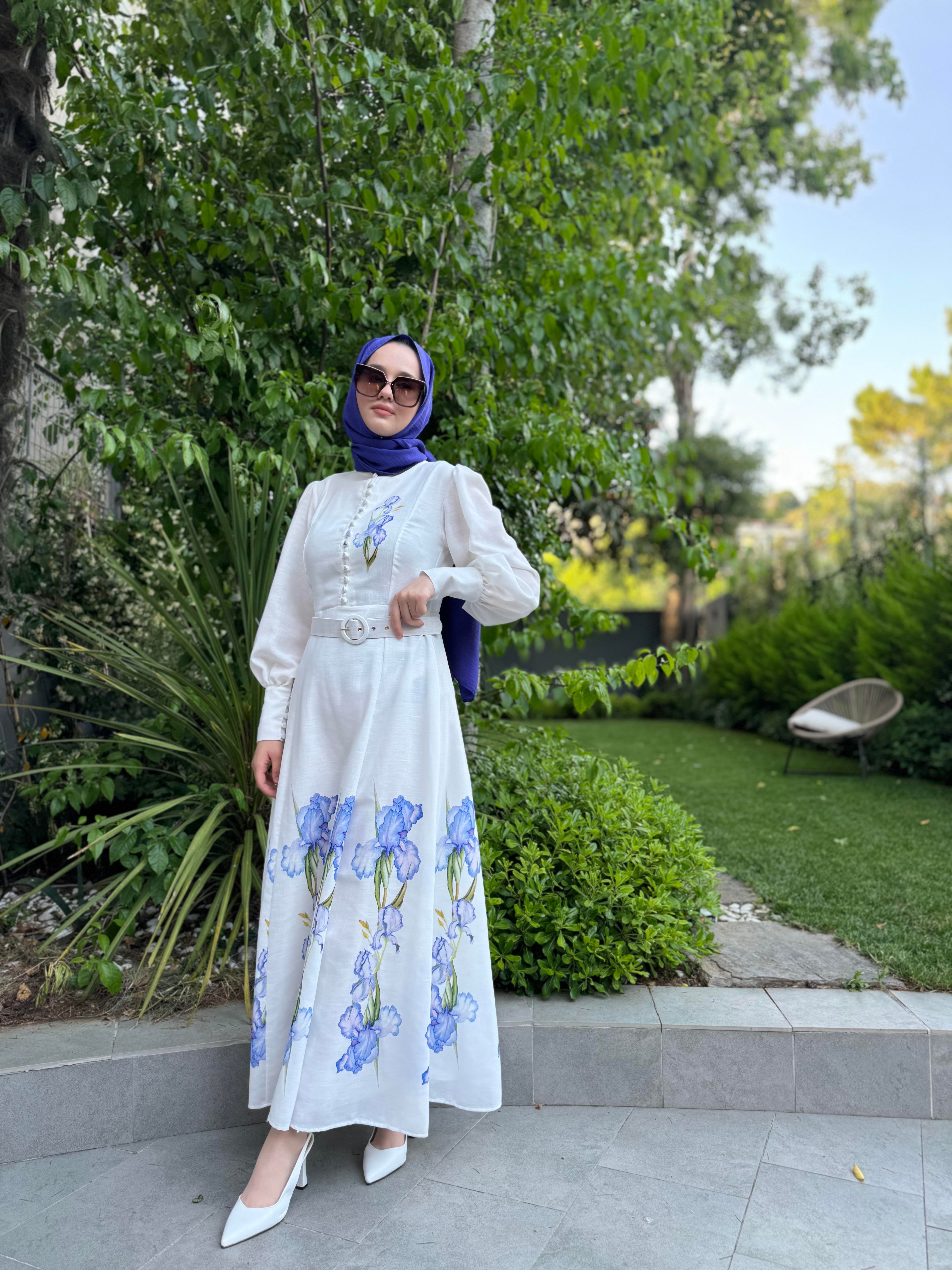 Niqozza Lilac Elbise Beyaz NQ24ss50136