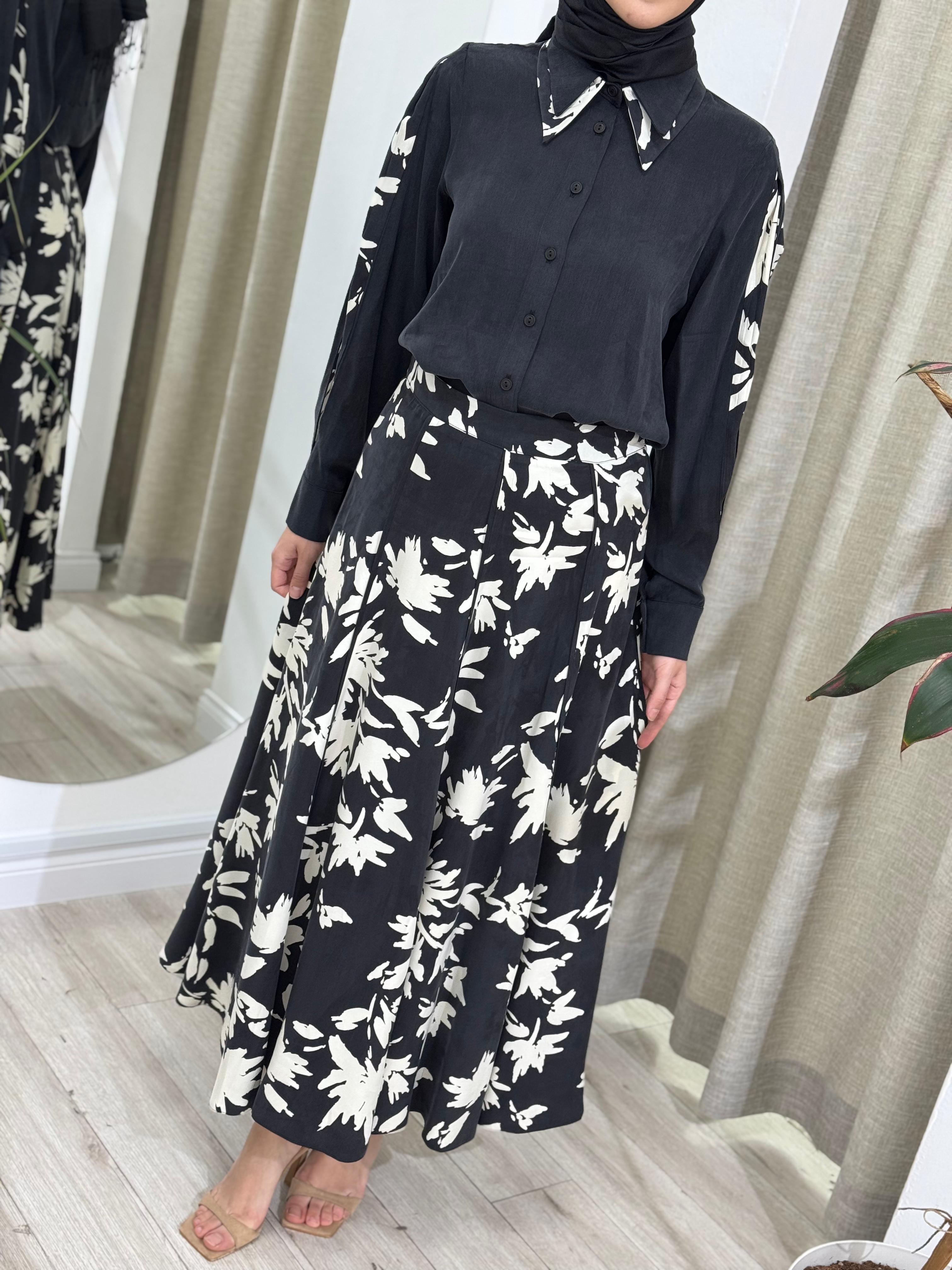 Niqozza Lonicera İpek Etekli Takım 25ss60180