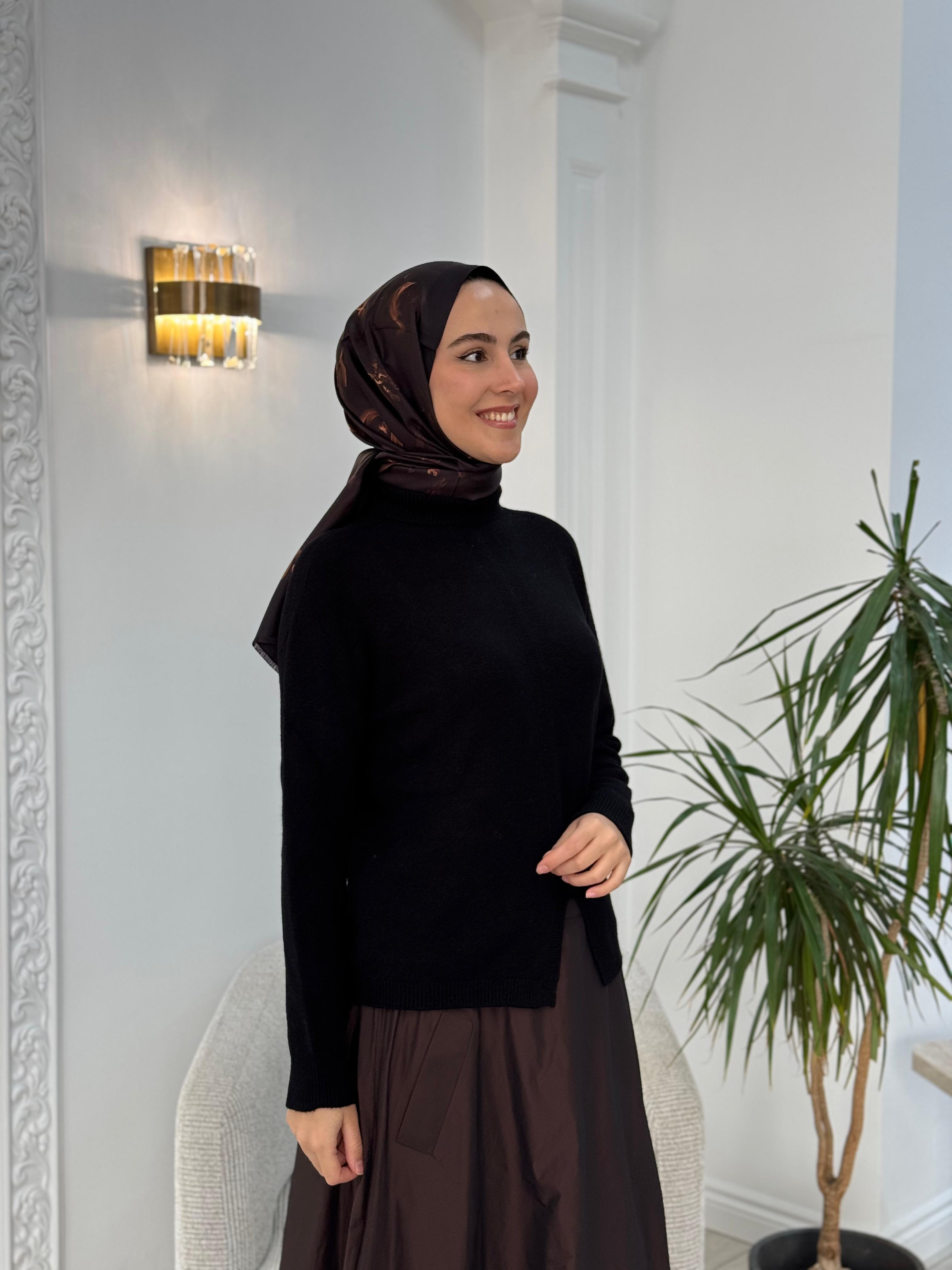 Niqozza Lotus İthal Triko Kazak Siyah nq25fw-20141