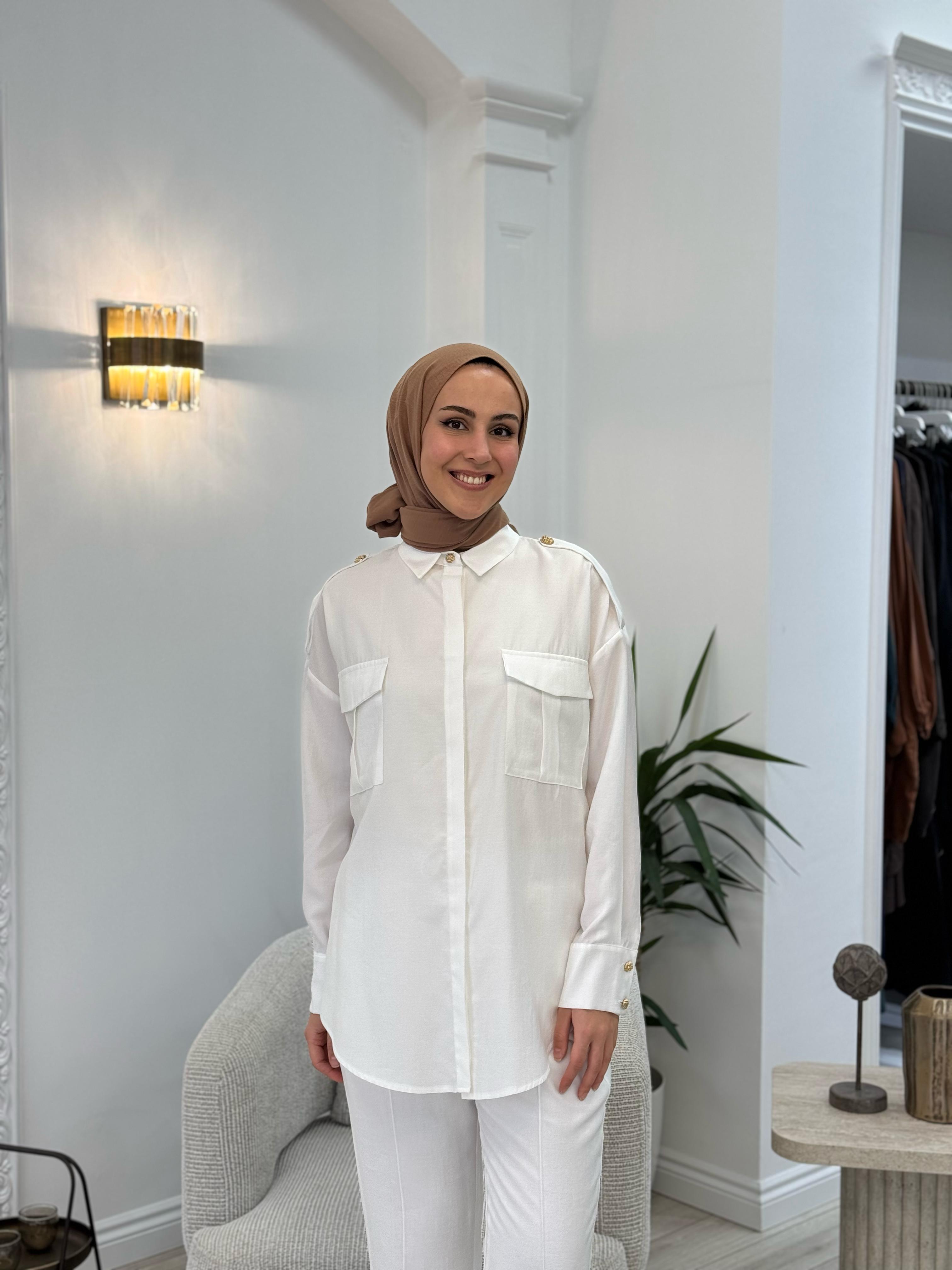 Niqozza Lucida Pantolon Takım Beyaz 60096