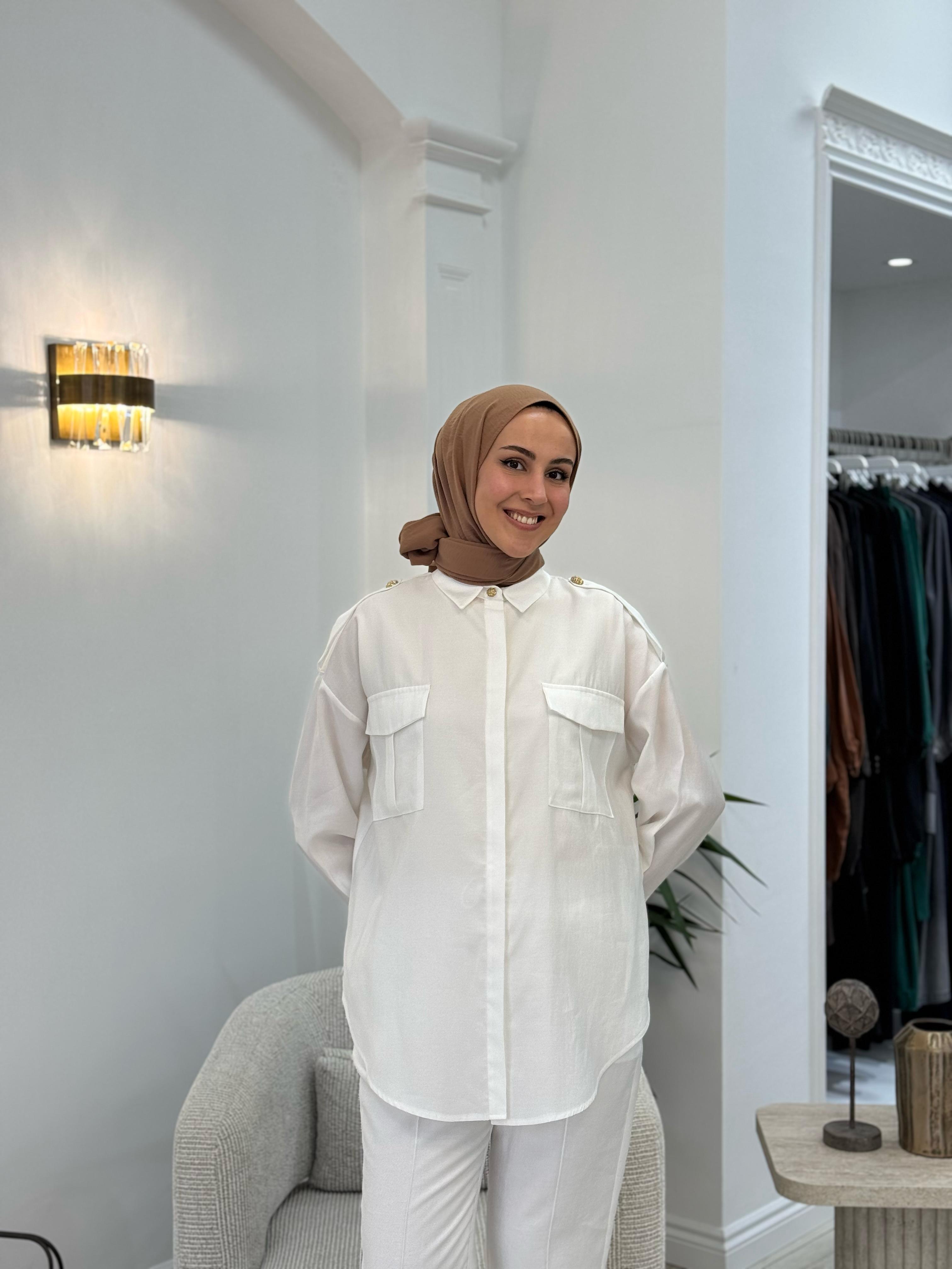 Niqozza Lucida Pantolon Takım Beyaz 60096