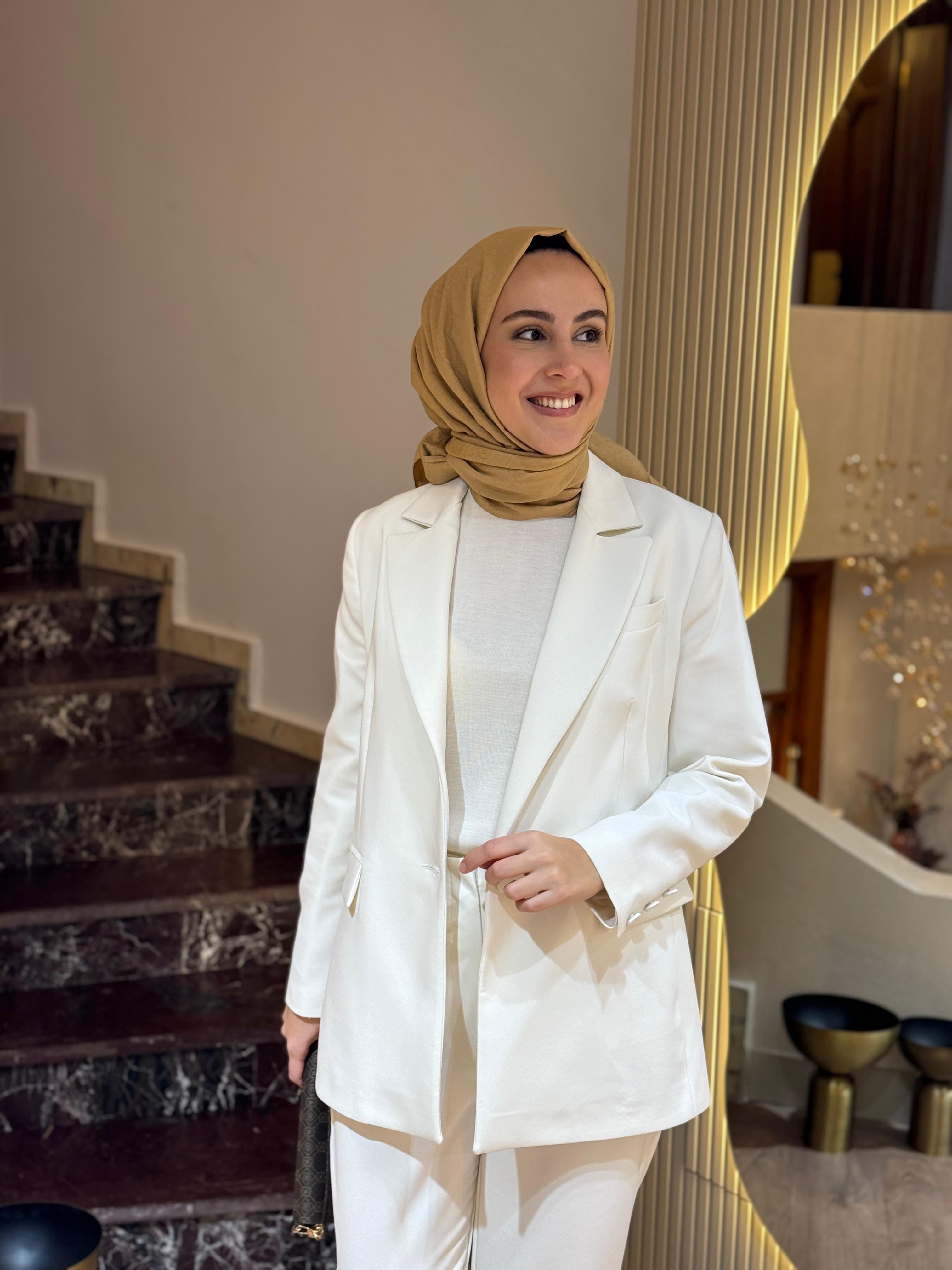 Niqozza Perla Blazer Takım Ekru nq25fw-60132