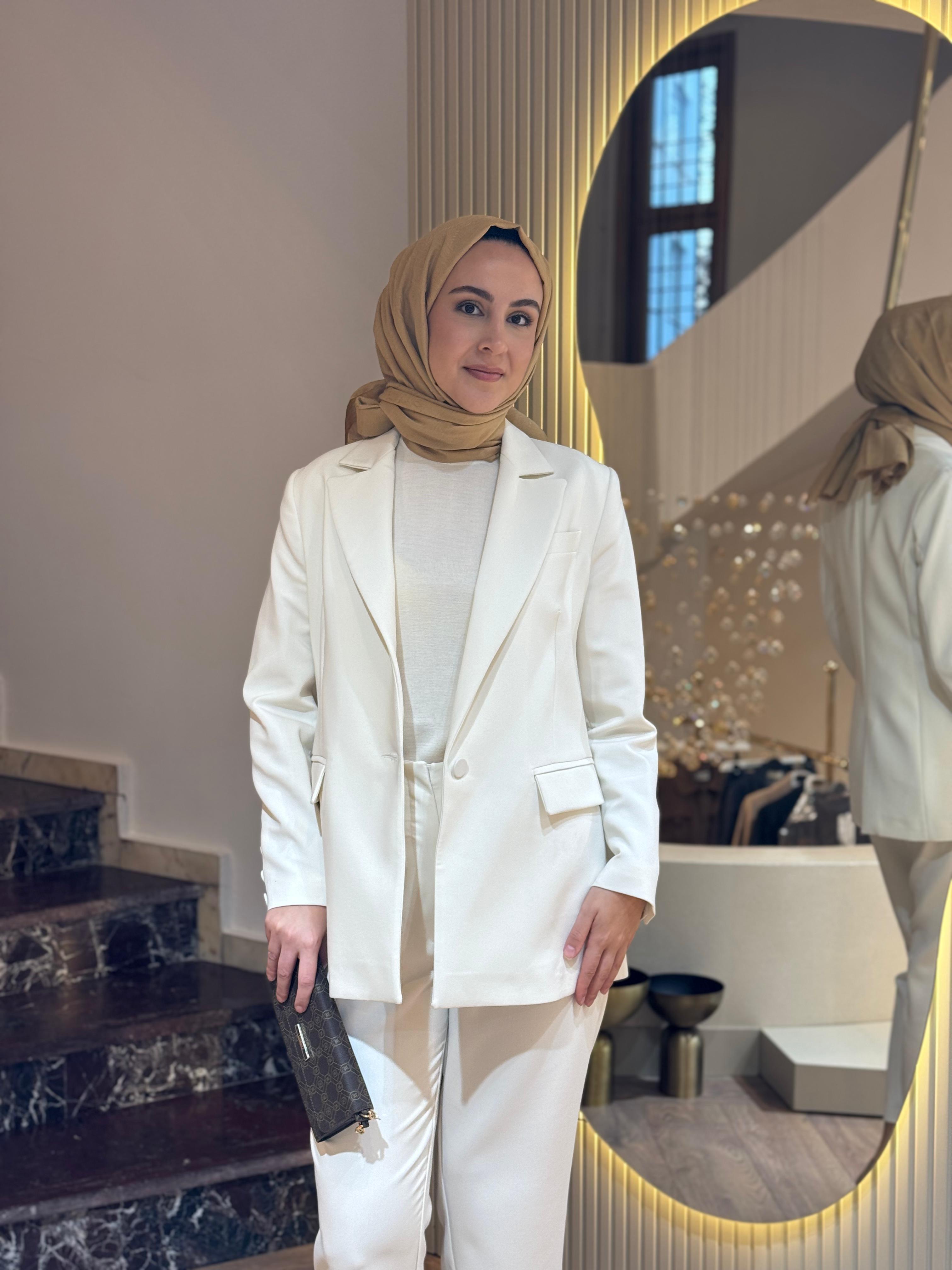 Niqozza Perla Blazer Takım Ekru nq25fw-60132