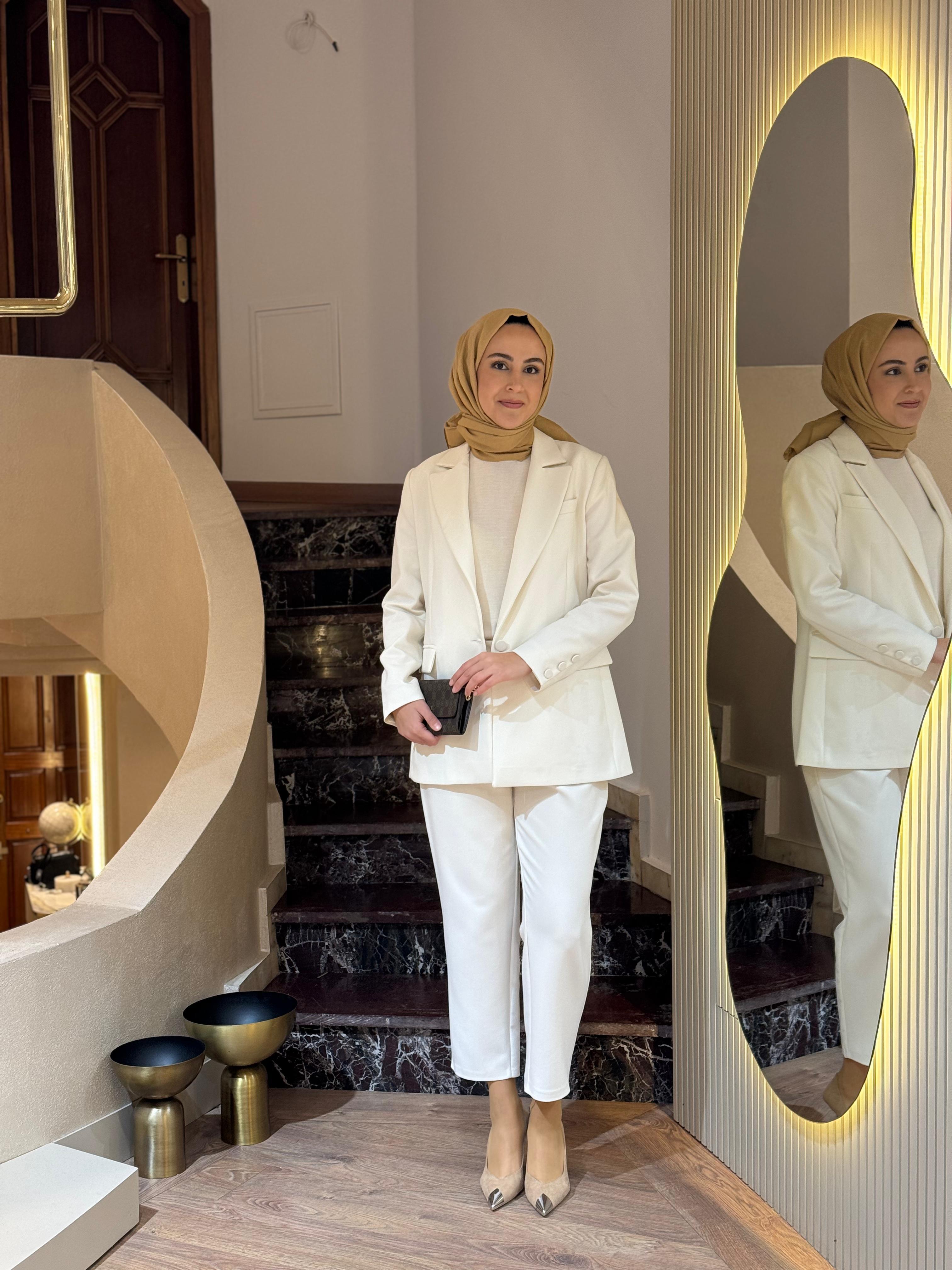 Niqozza Perla Blazer Takım Ekru nq25fw-60132