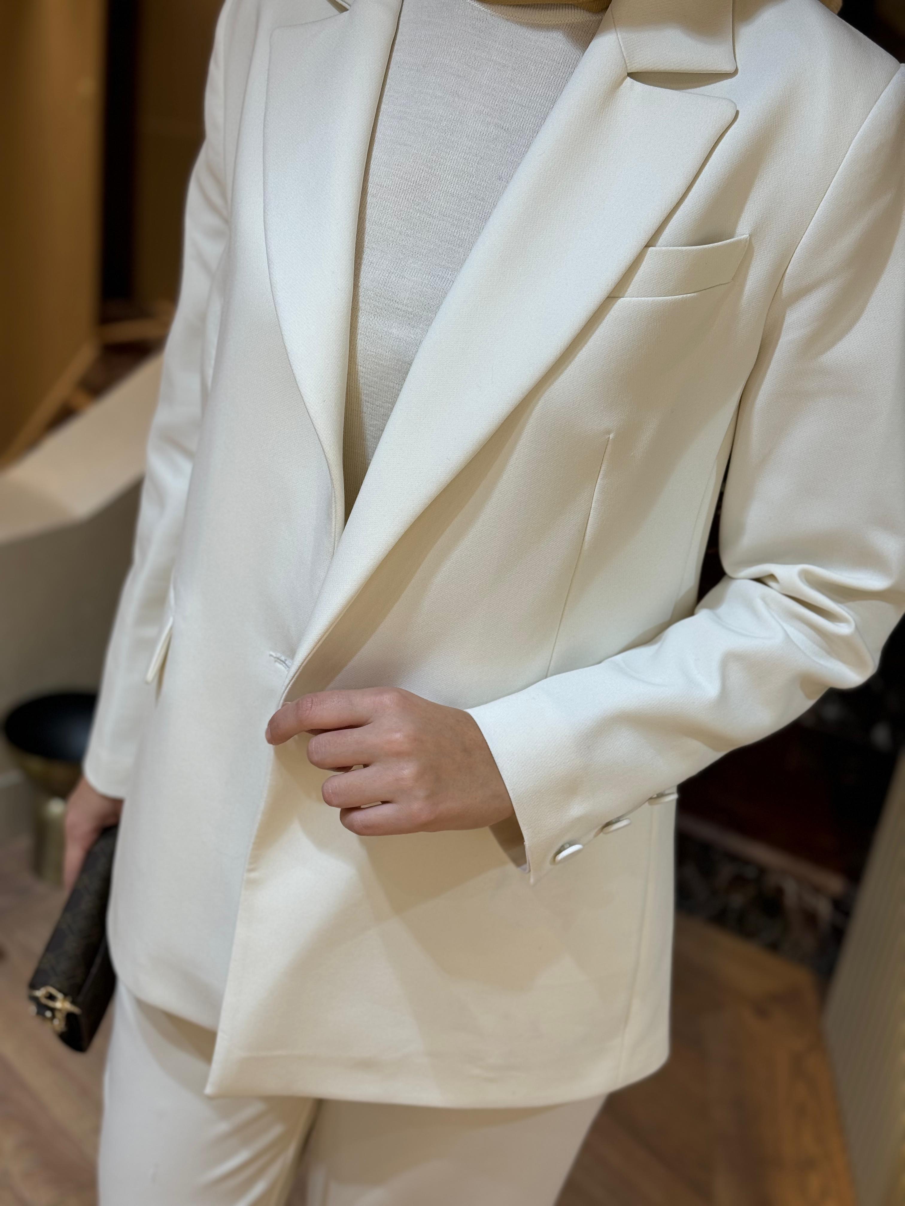 Niqozza Perla Blazer Takım Ekru nq25fw-60132